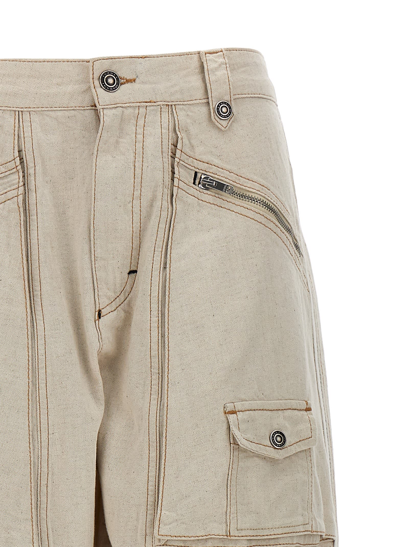 Isabel Marant Slim-cut Cargo Trousers In Beige