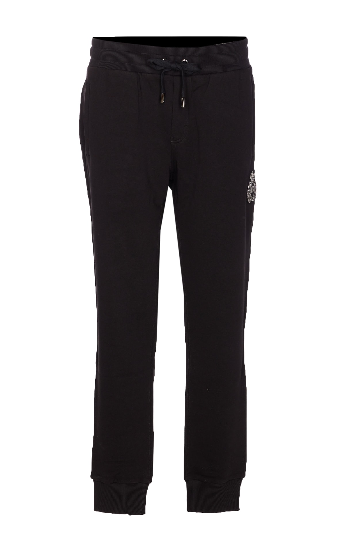 Dolce & Gabbana Trousers Ribbed Cuffs Elastic Waistband In Black