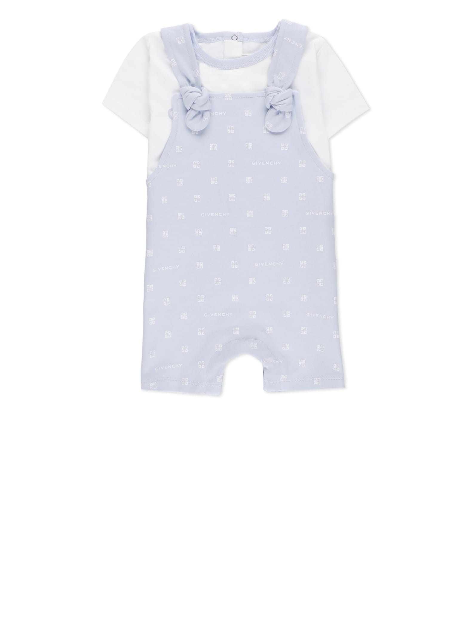 Shop Givenchy Two Piece Set With Logo In Light Blue