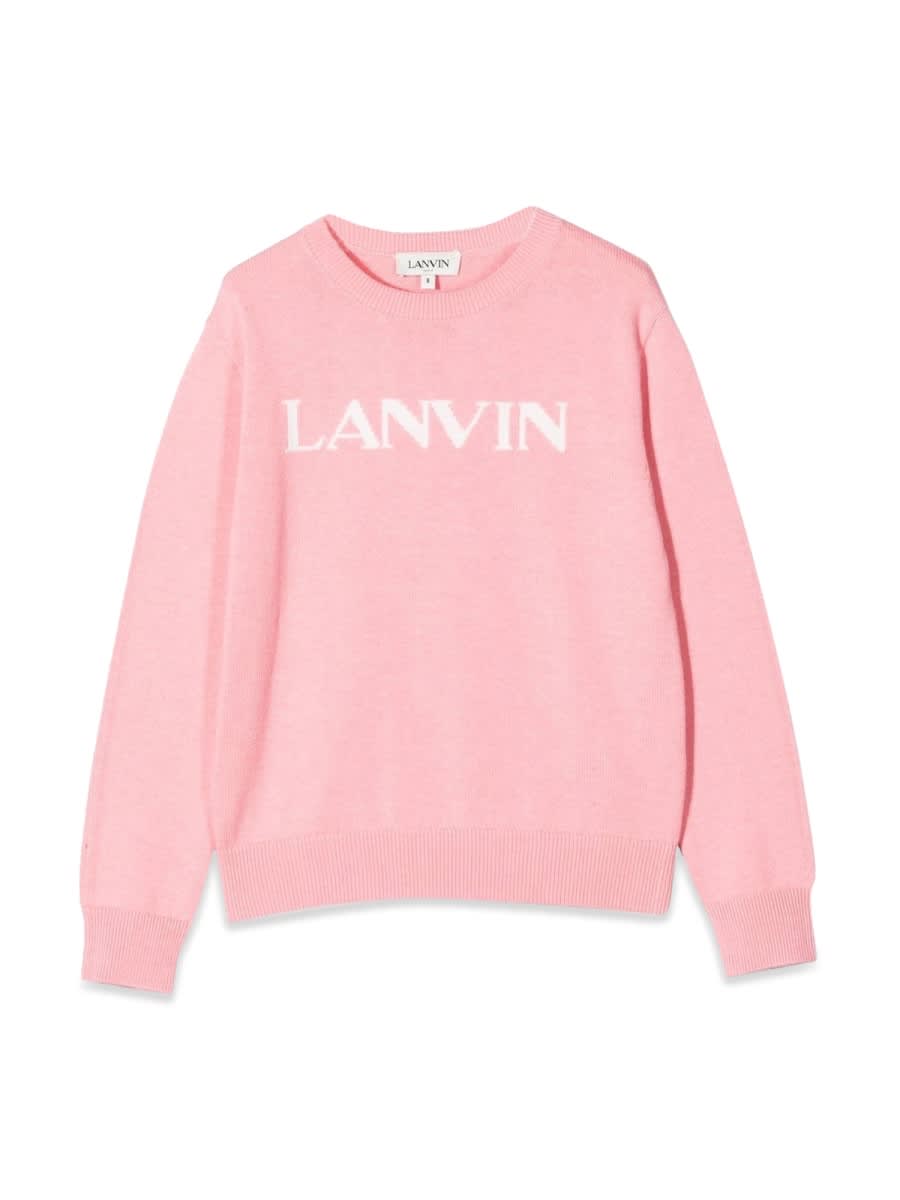 Lanvin Kids' Pullover Con Logo In Pink