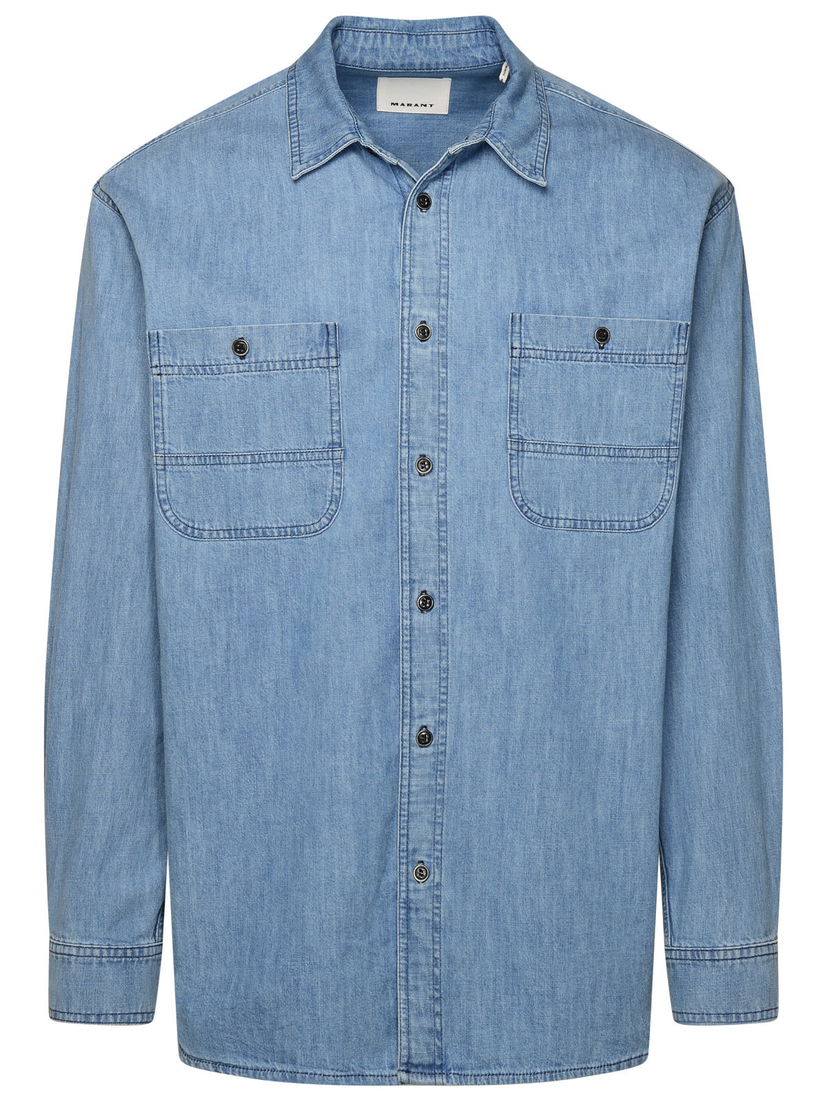 Shop Isabel Marant Vhelynton Blue Cotton Shirt