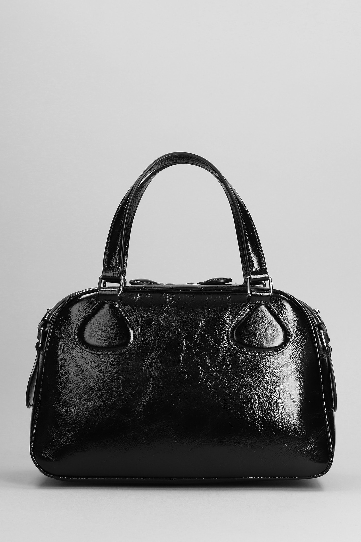Shop Courrèges Bowling Shoulder Bag In Black Patent Leather