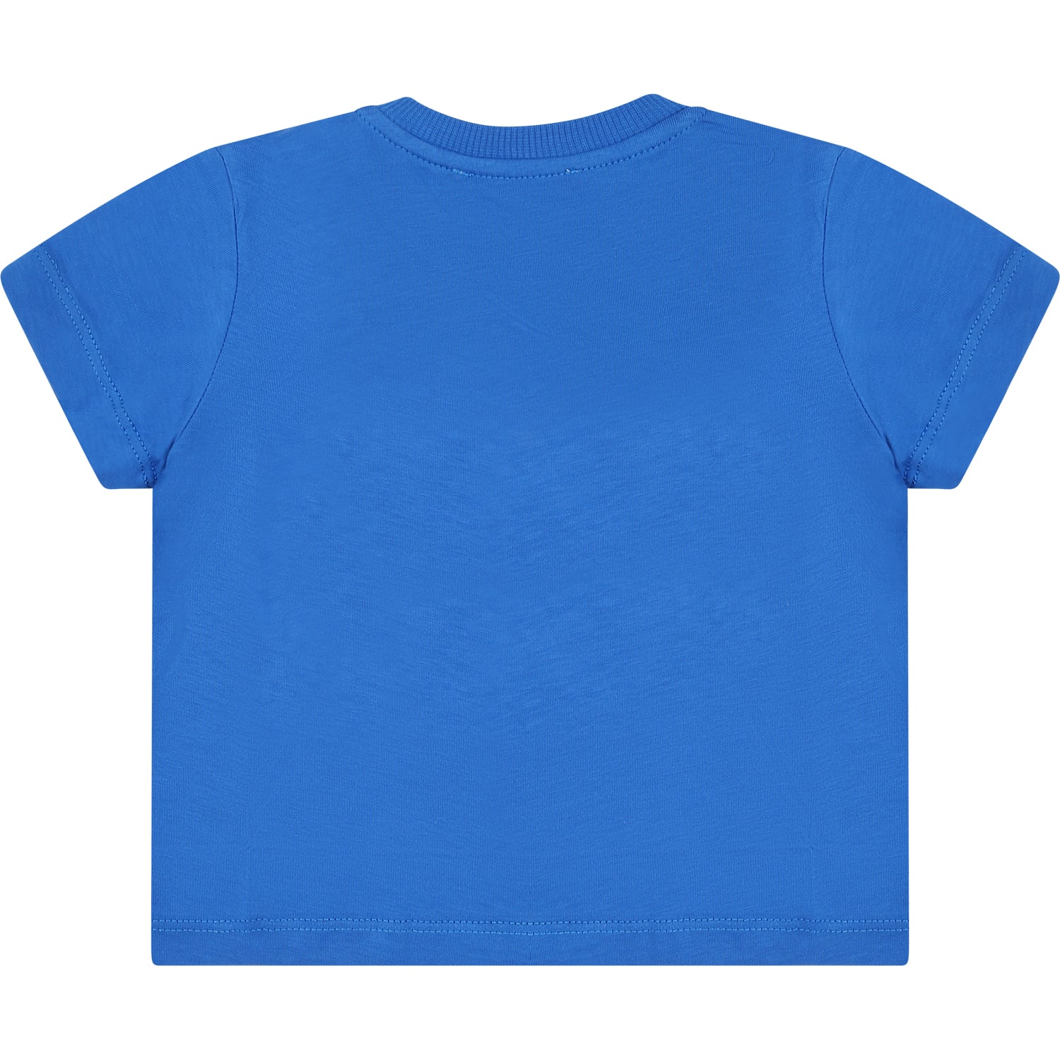Shop Moschino Blue T-shirt For Baby Boy With Teddy Bears And Logo