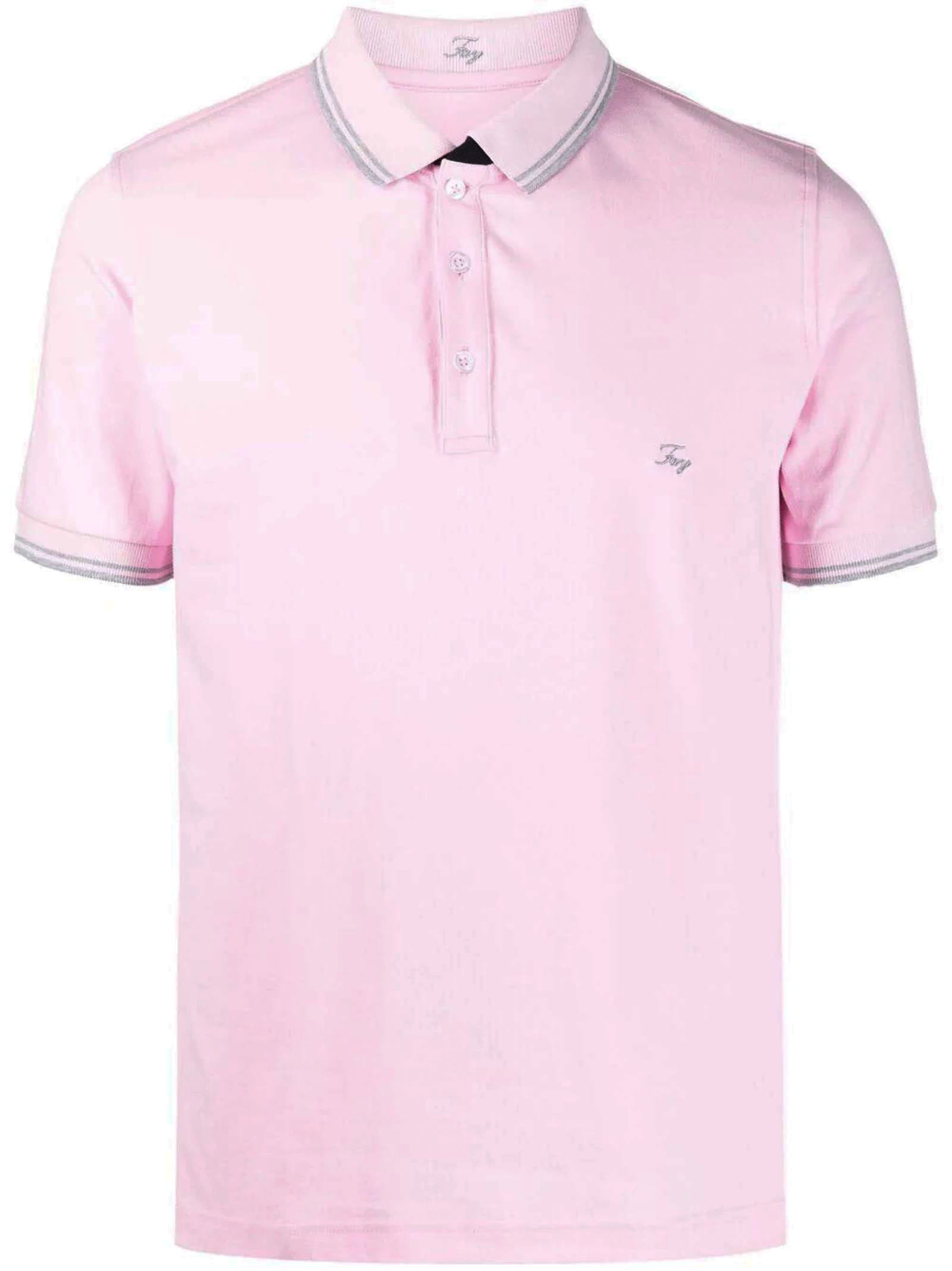 Fay Pink Cotton Polo Shirt
