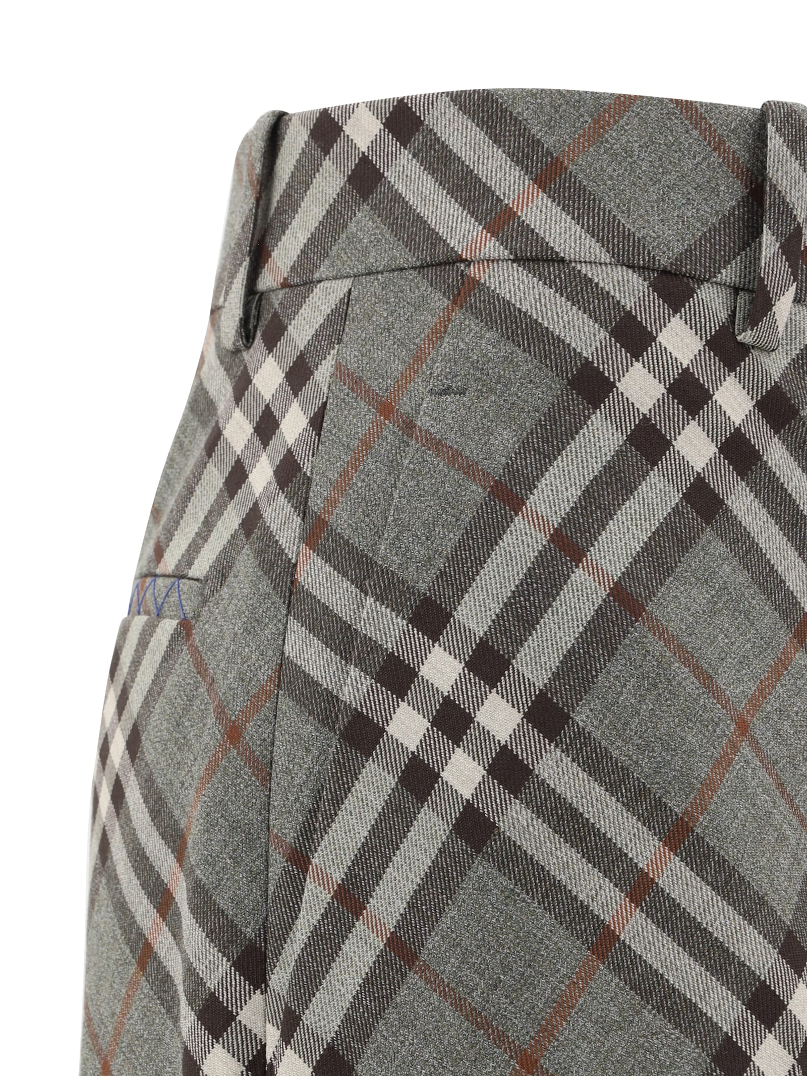 Shop Burberry Straight Leg Check Wool Trousers In Crater Ip Check