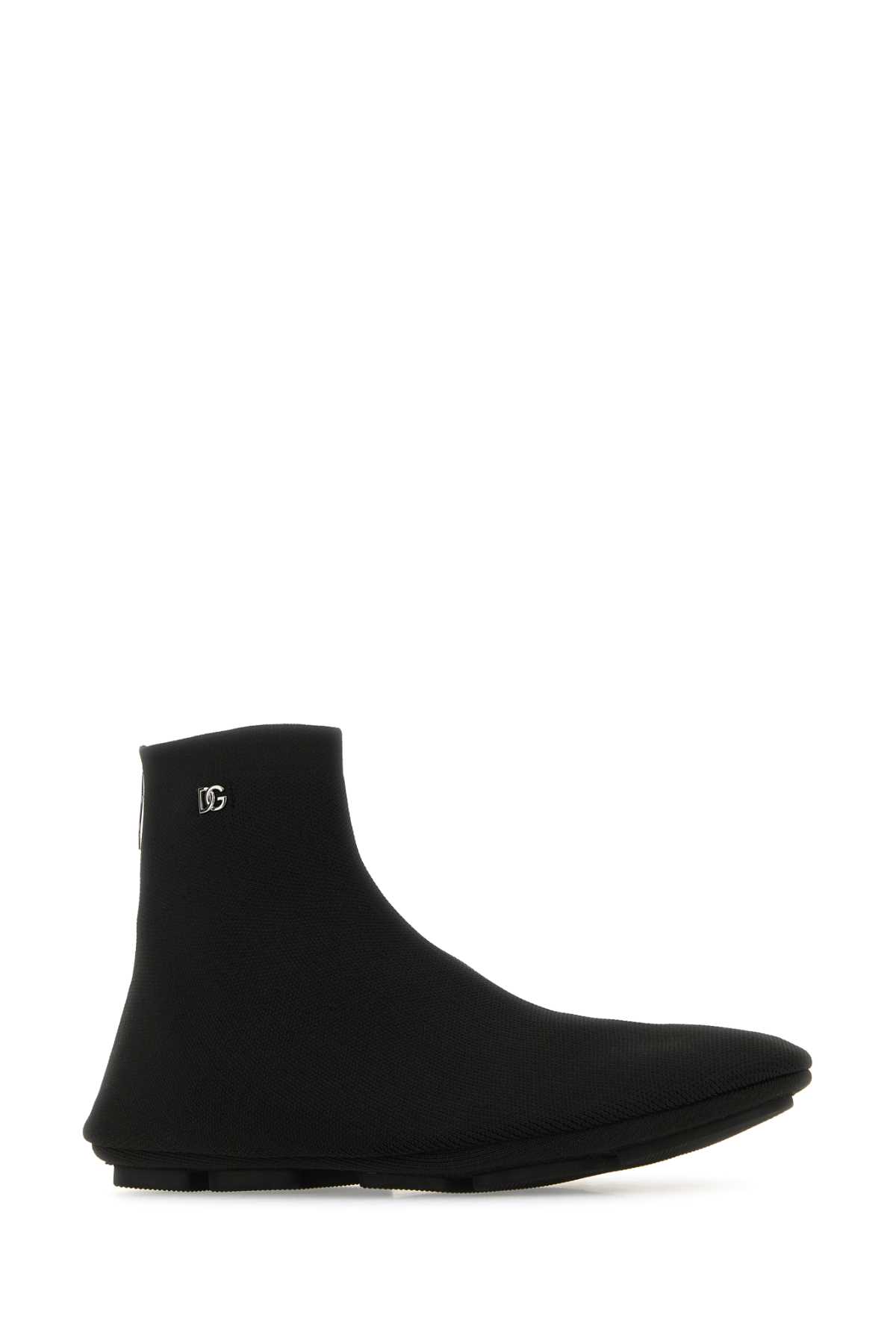 Shop Dolce & Gabbana Black Fabric Ankle Boots In Nero
