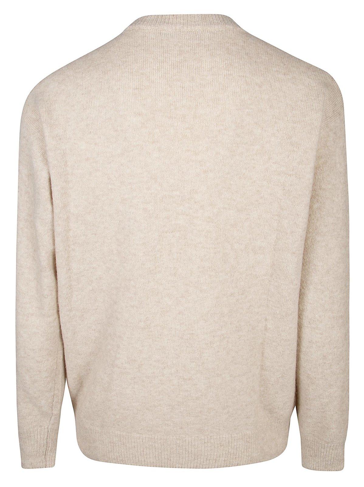 Shop Roberto Collina Crewneck Knit Sweater In Beige