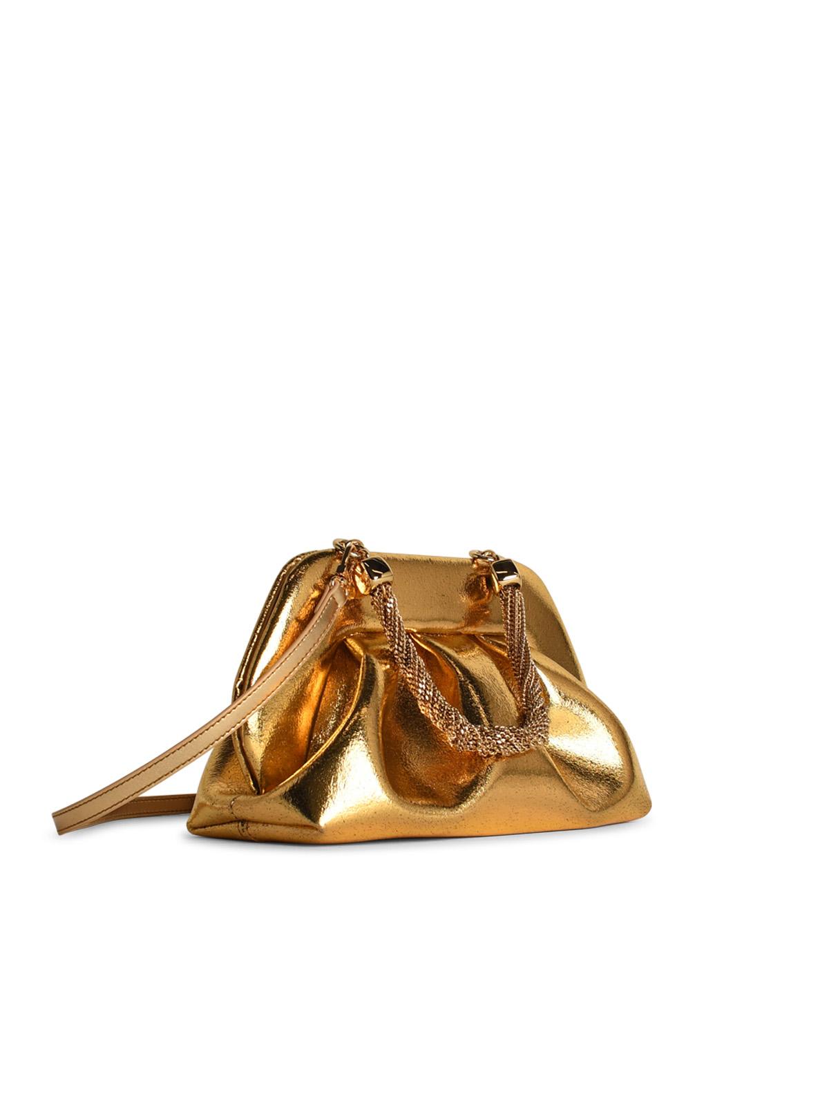 Shop Themoirè Tia Gold Palm Bag