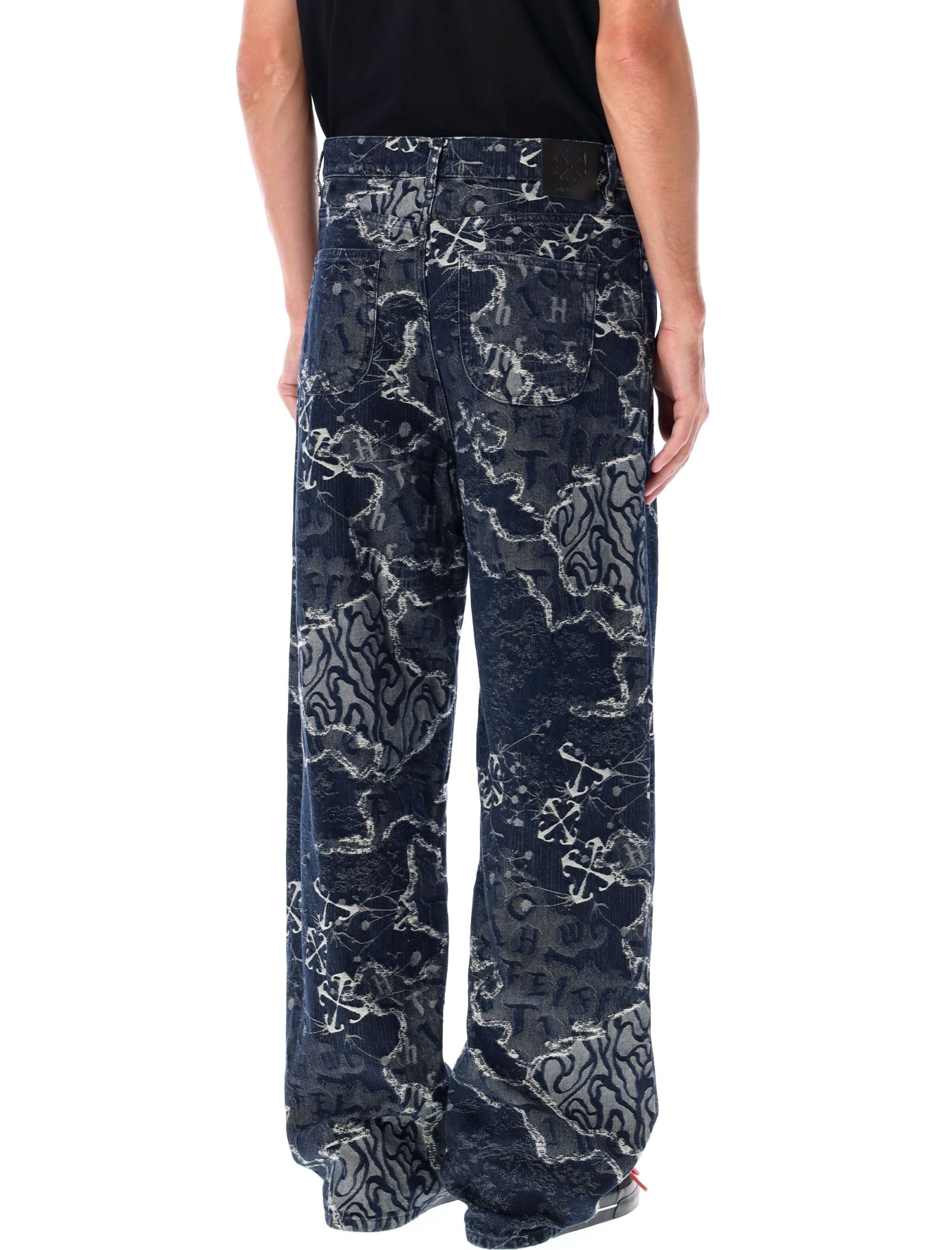 Shop Off-white Camo Jacquard Jeans In Blue