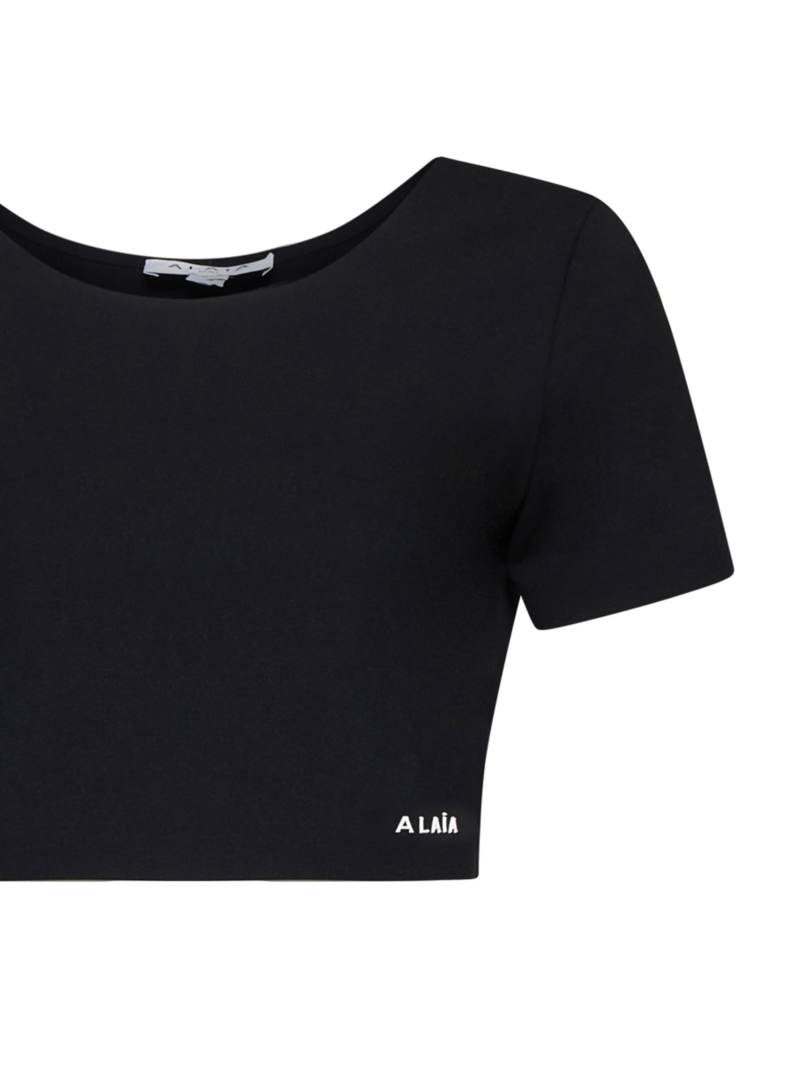 Shop Alaïa Top In Noir Alaia