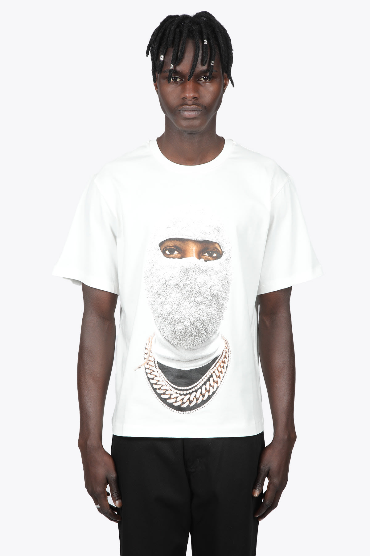 Ih nom uh nit T-shirt Relaxed Fit With Future Mask On Front White cotton t-shirt with Future print