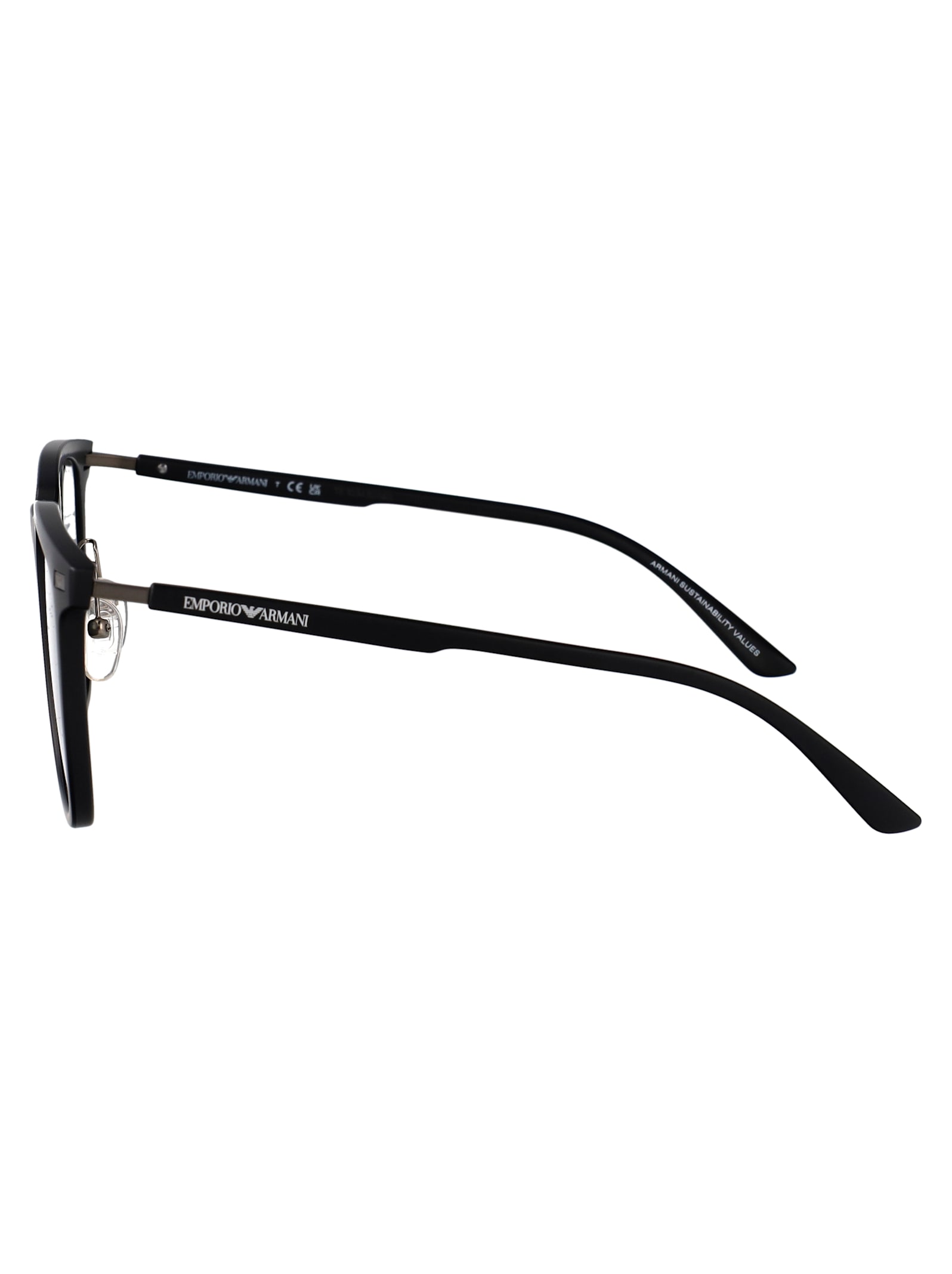 Emporio Armani Nero Opaco Injected Sunglasses In Black