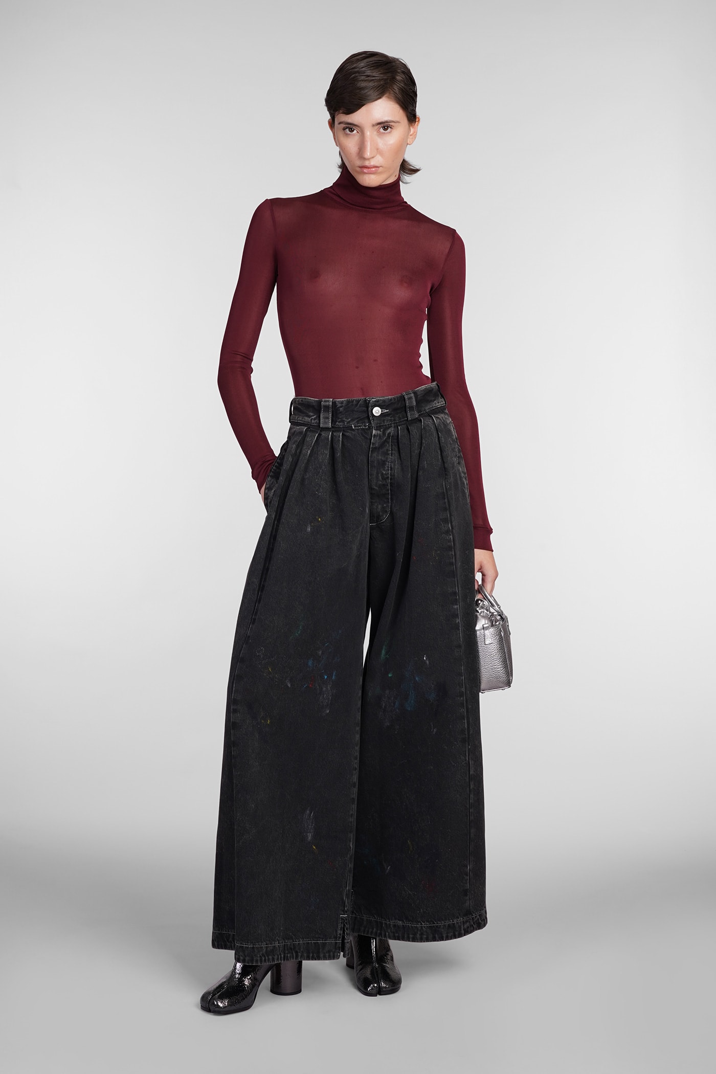 Shop Maison Margiela Body In Bordeaux Viscose