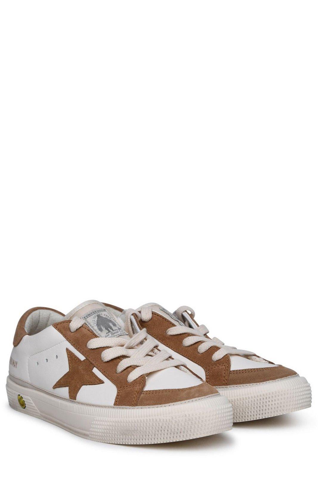 Shop Golden Goose Superstar Lace-up Sneakers In White/light Brown