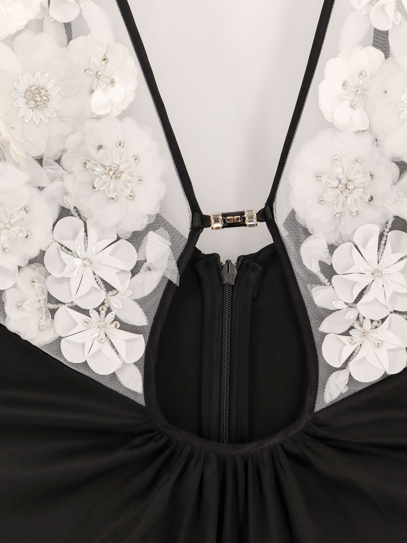 Elisabetta Franchi Flower Dress In Black