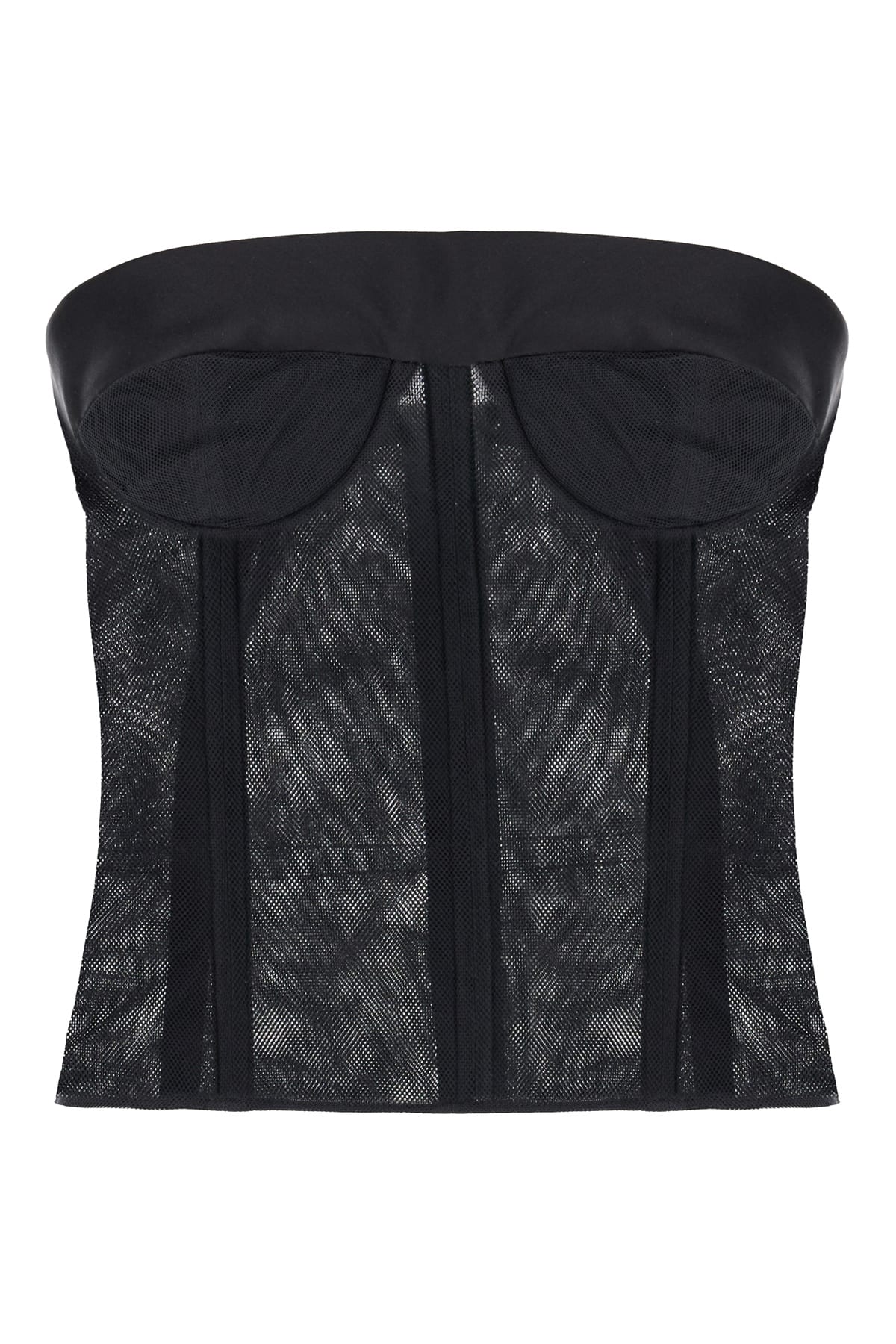 Shop Maison Margiela Black Tulle Top In 900