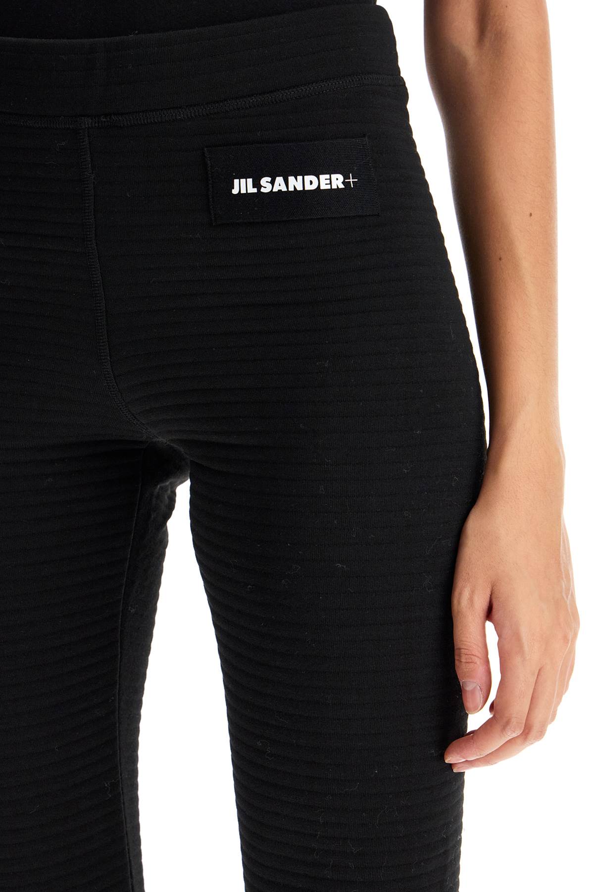 Shop Jil Sander Jersey Knit Leggings With In Black (black)