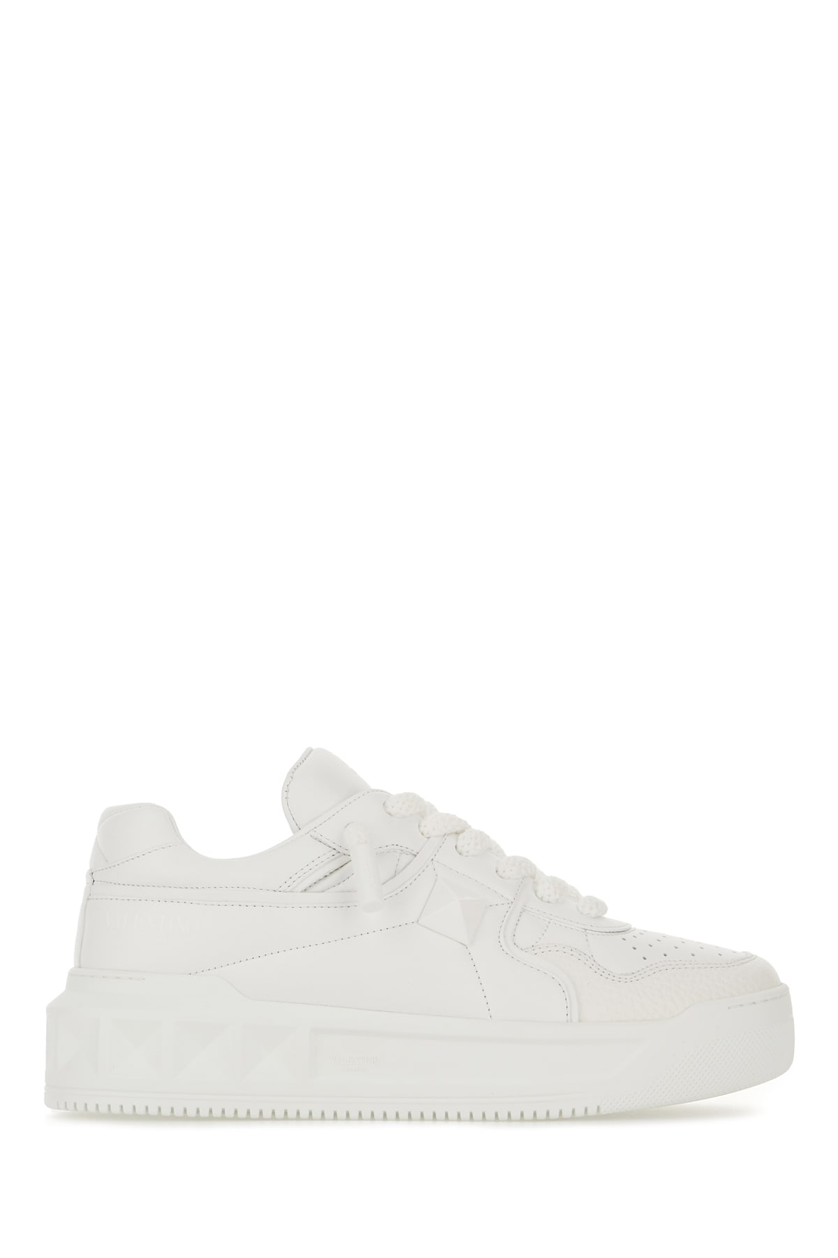 Shop Valentino White Leather Sneakers In Bianco