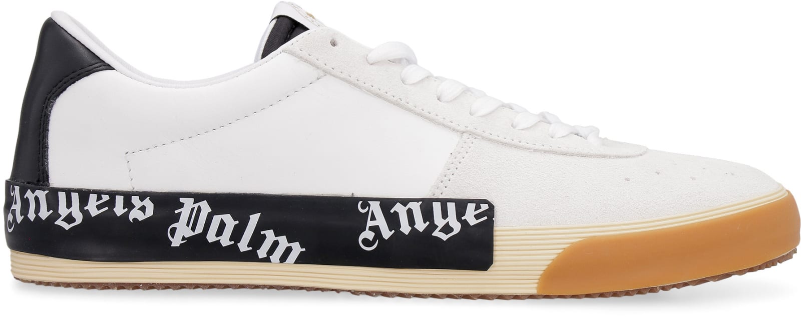 Shop Palm Angels New Vulcanized Low-top Sneakers In White