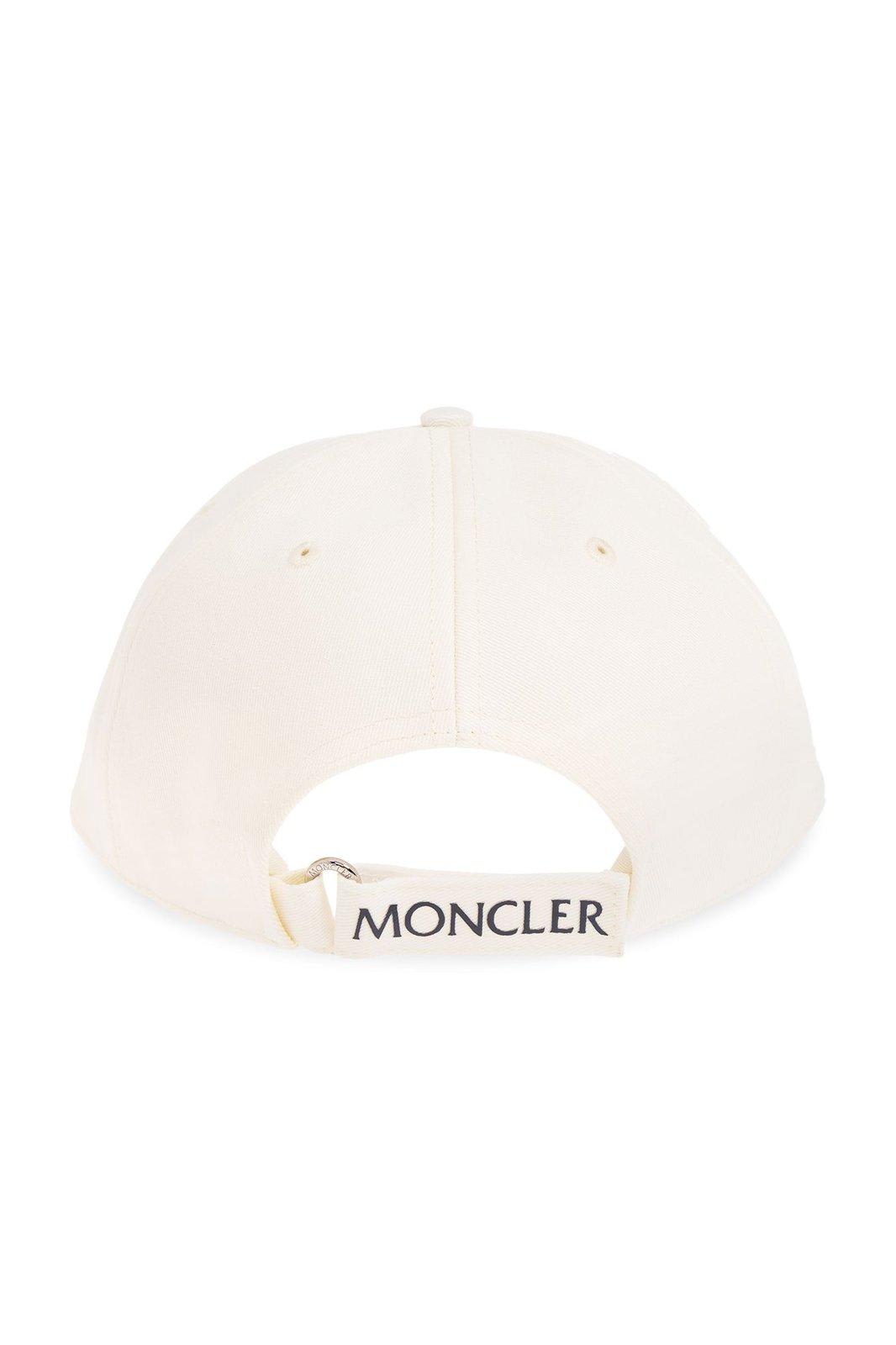 Shop Moncler Logo Patch Baseball Cap In Beige