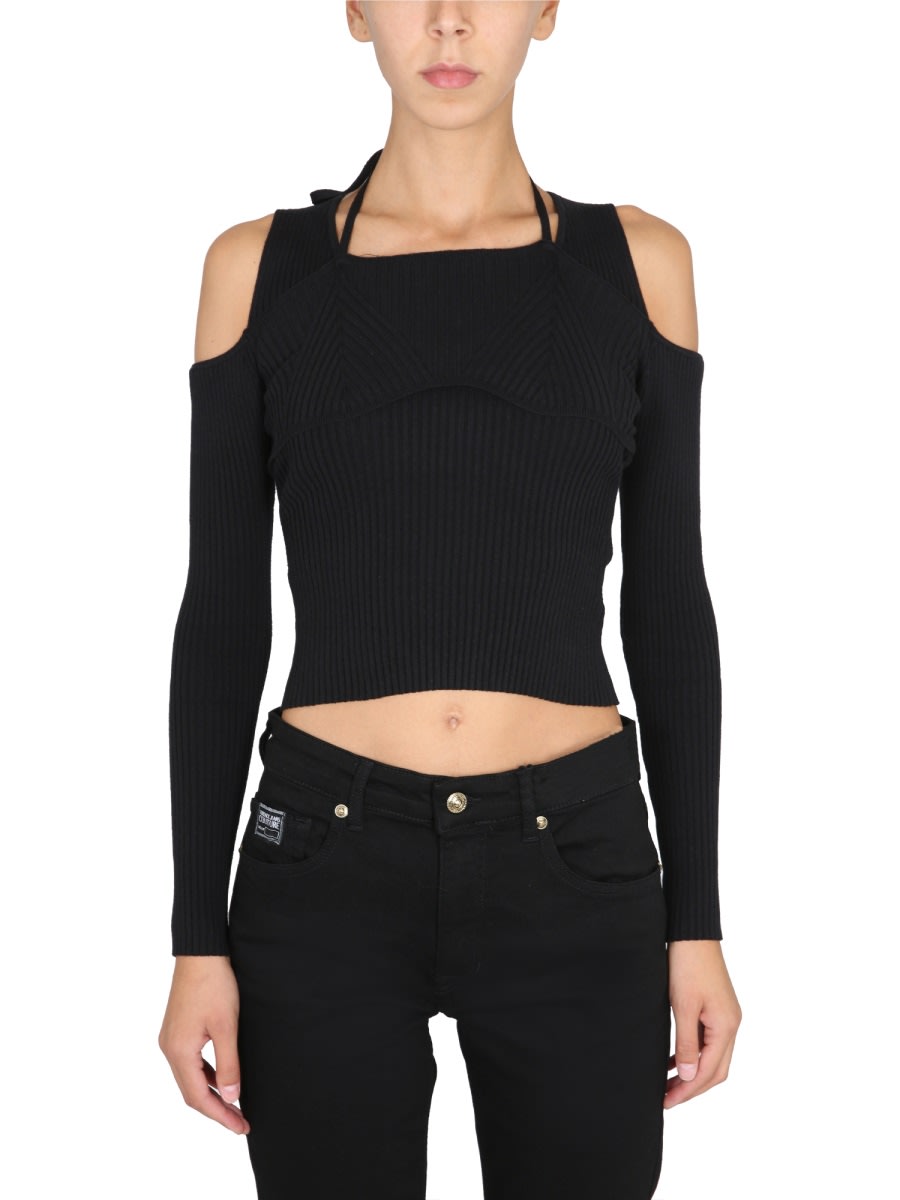 Versace Jeans Couture Women's Shirt With Bare Shoulders In Black