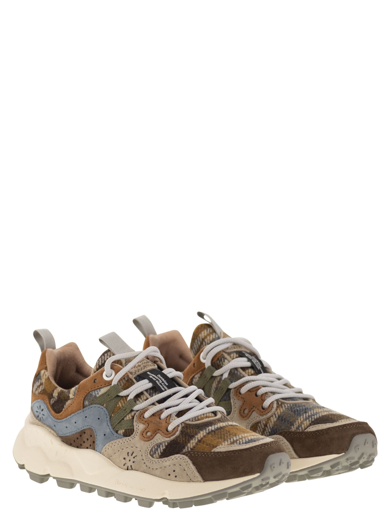 Flower Mountain Yamano 3 - Suede And Wool Sneakers In Brown