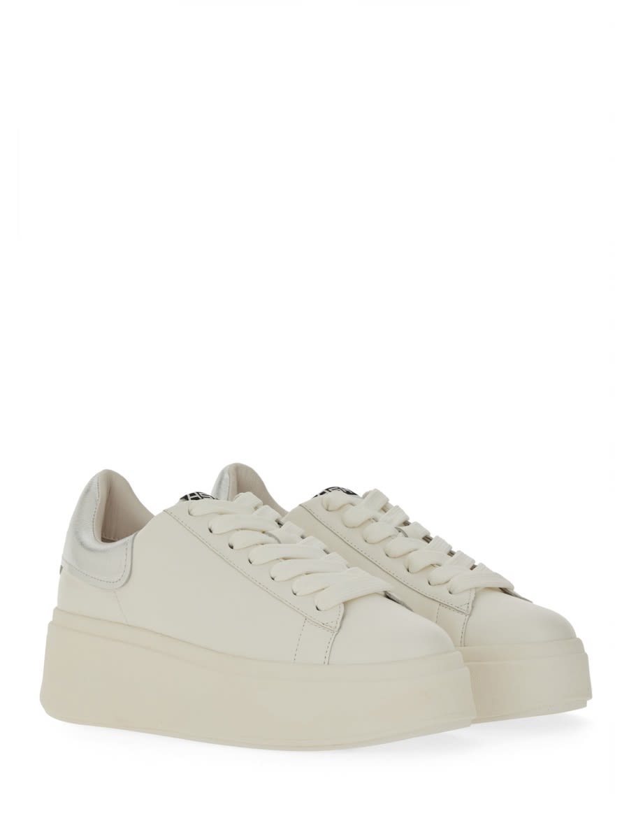 Ash Ankle Padded Platform Sole Metallic Heel In White