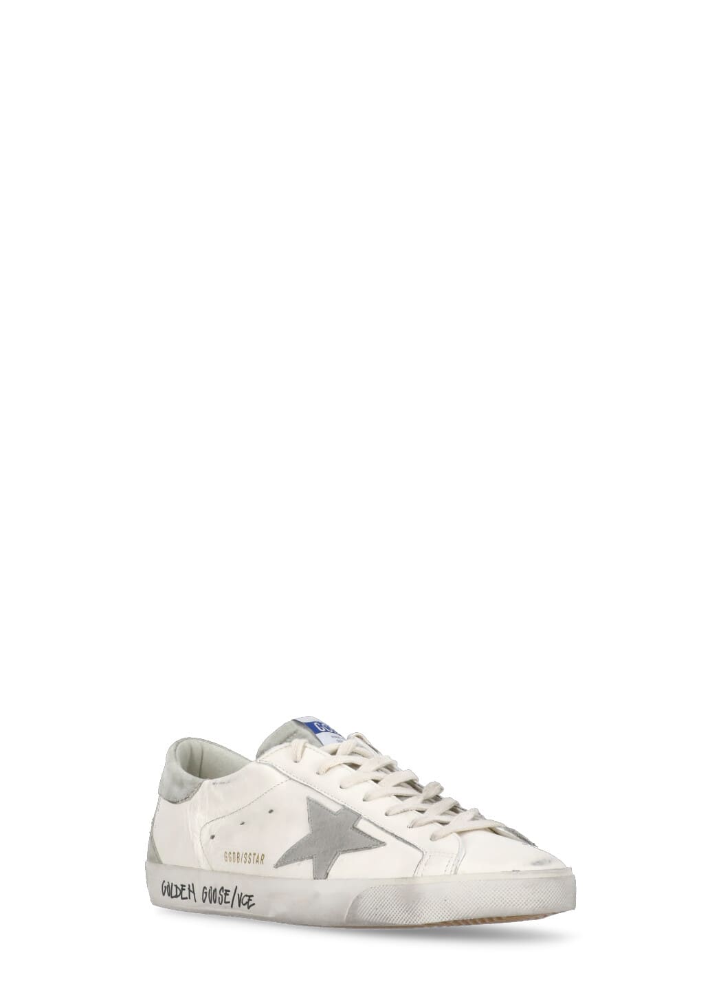 Golden Goose Super-star Nappa Upper Nabuk Star Suede Tongue Heel And Spur In White