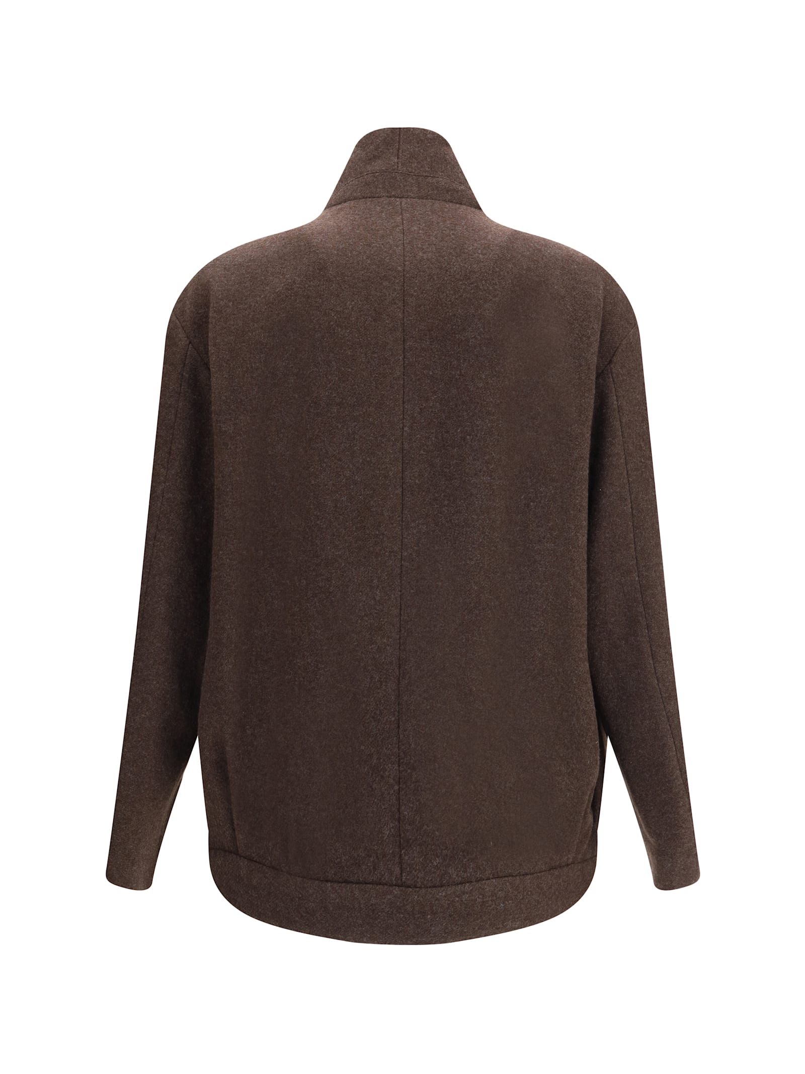 Giorgio Armani Pea Coat In Wool And Cashmere Cloth In Brown