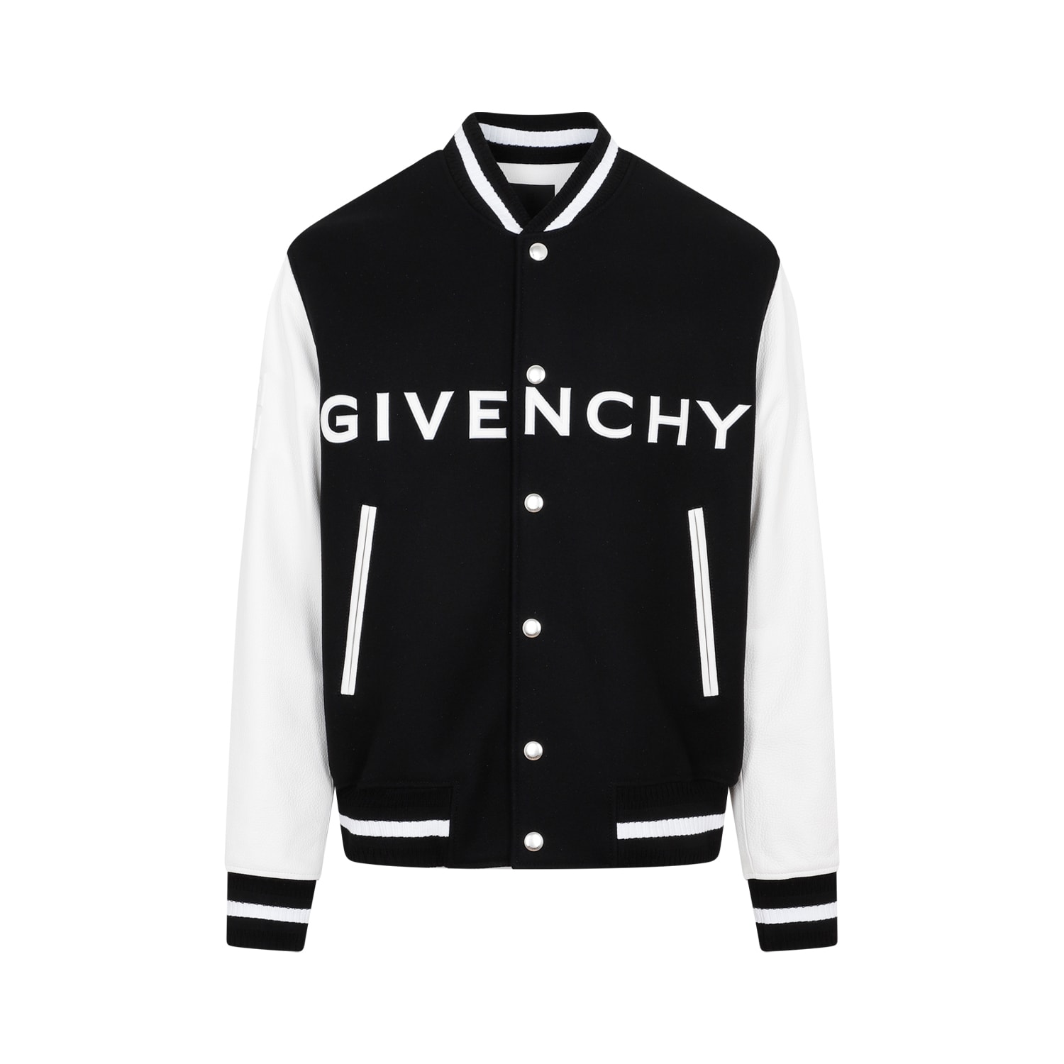 Shop Givenchy Varsity Jacket In Black White