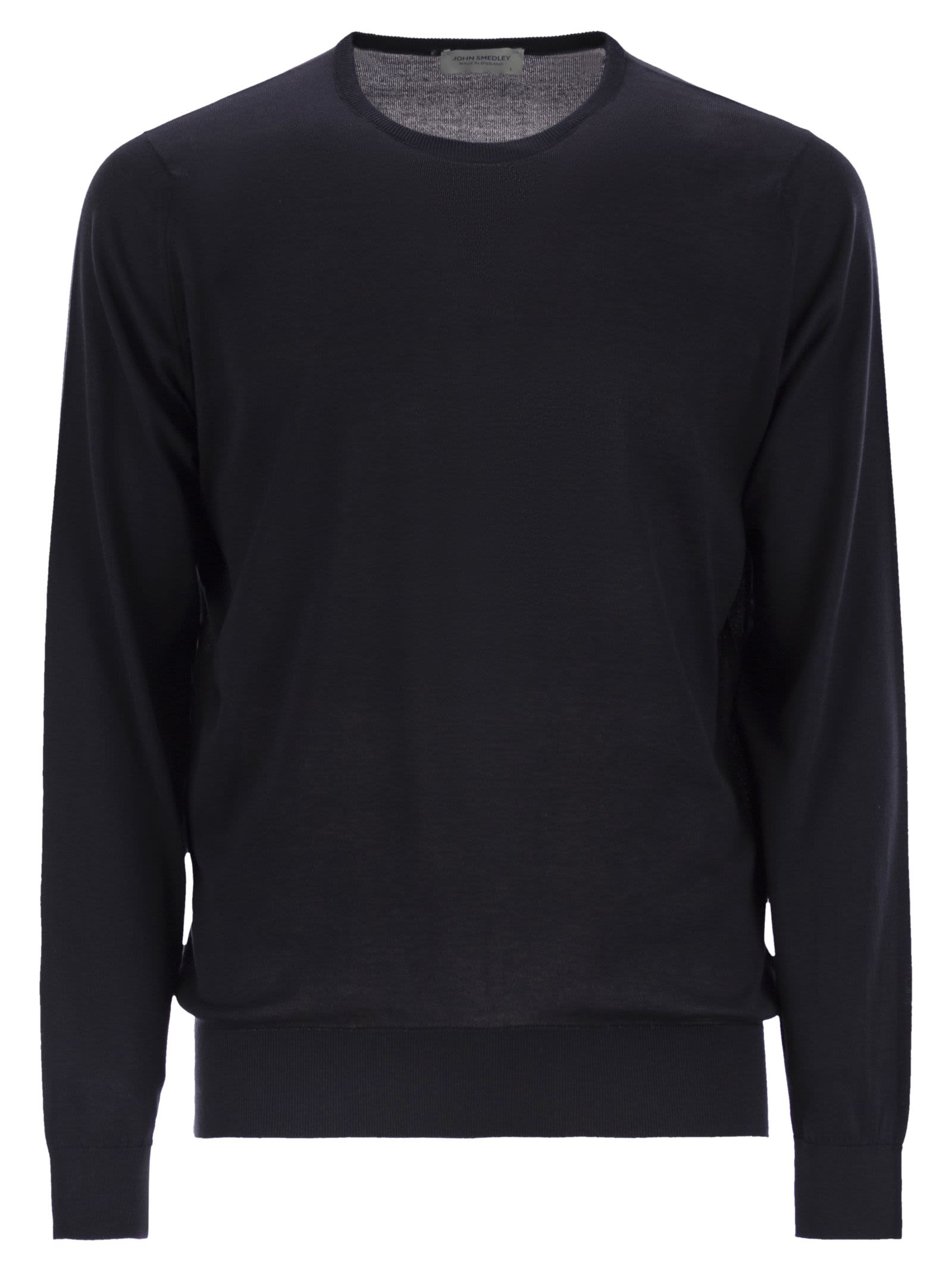 John Smedley Hatfield - Cotton Crew-neck Sweater In Black