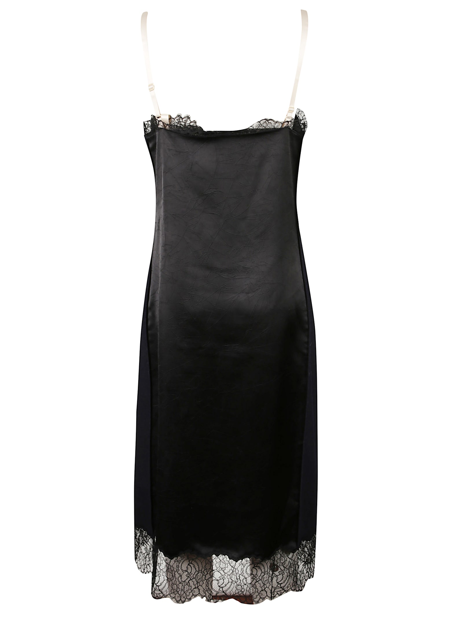 Carven Wool Lingerie Dress In Black