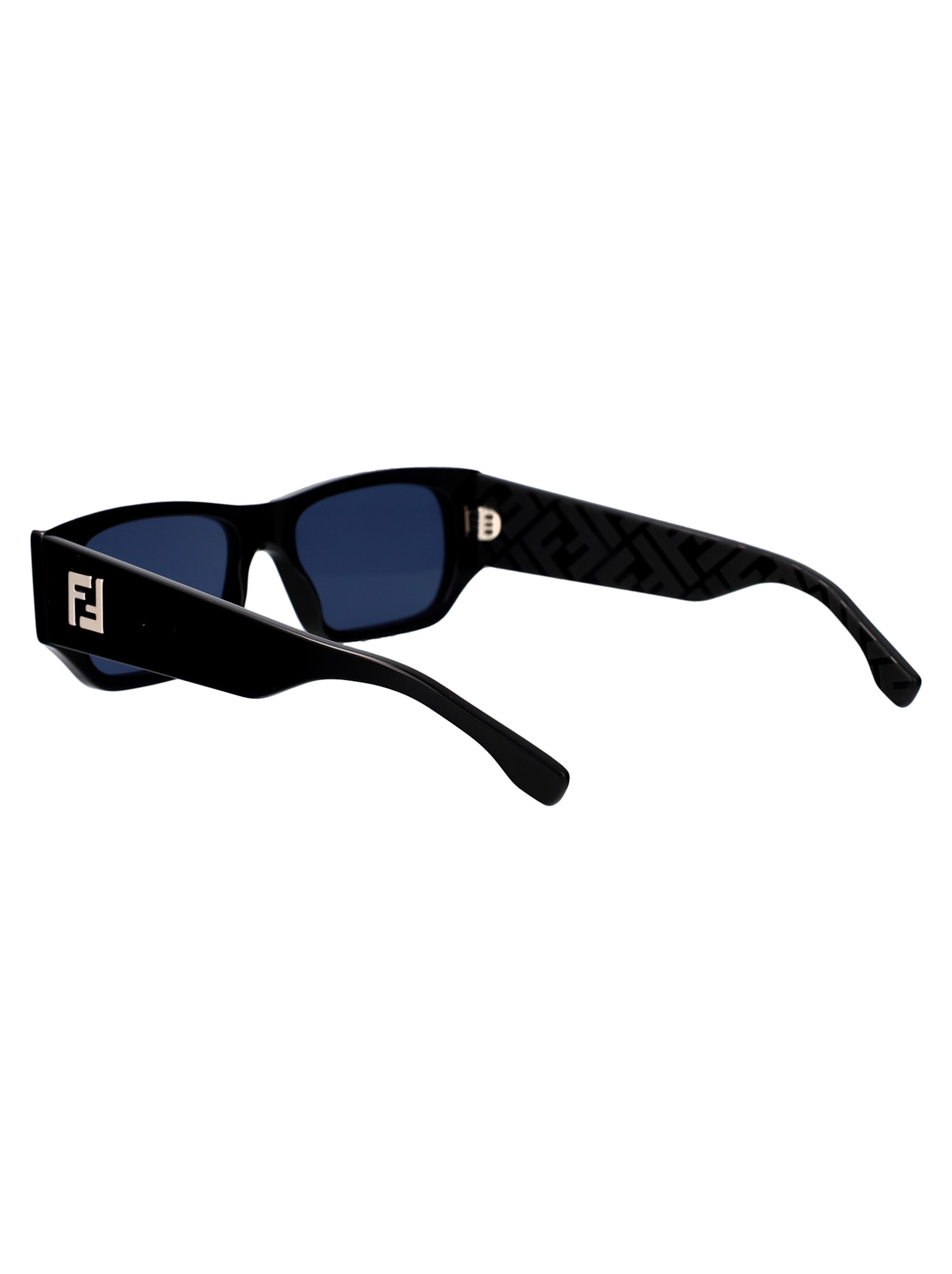 Shop Fendi Ff Squared Sunglasses In Black Blue