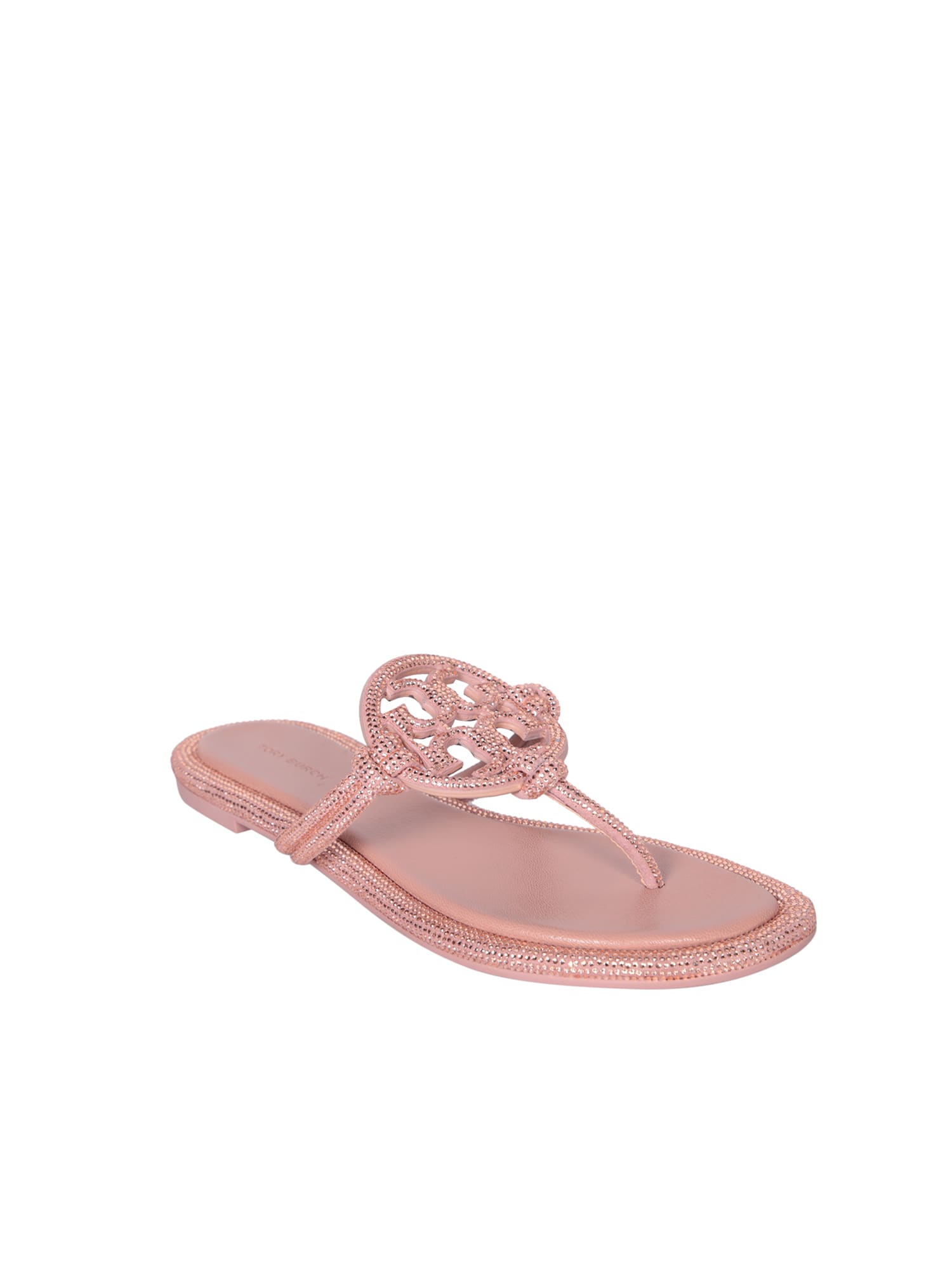 Shop Tory Burch Miller Grey Sandals In Pink