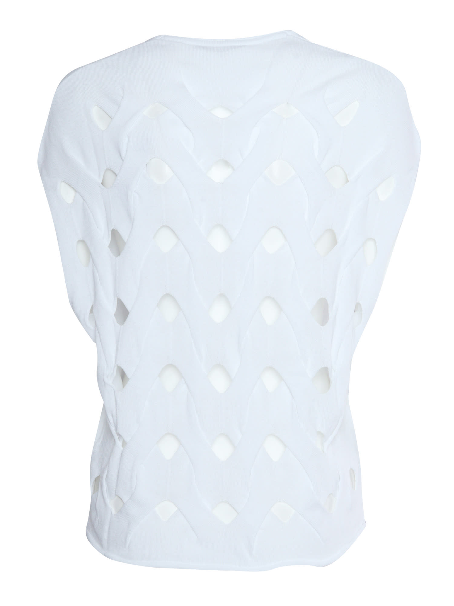 Kangra Cashmere White Woven-stitch In White