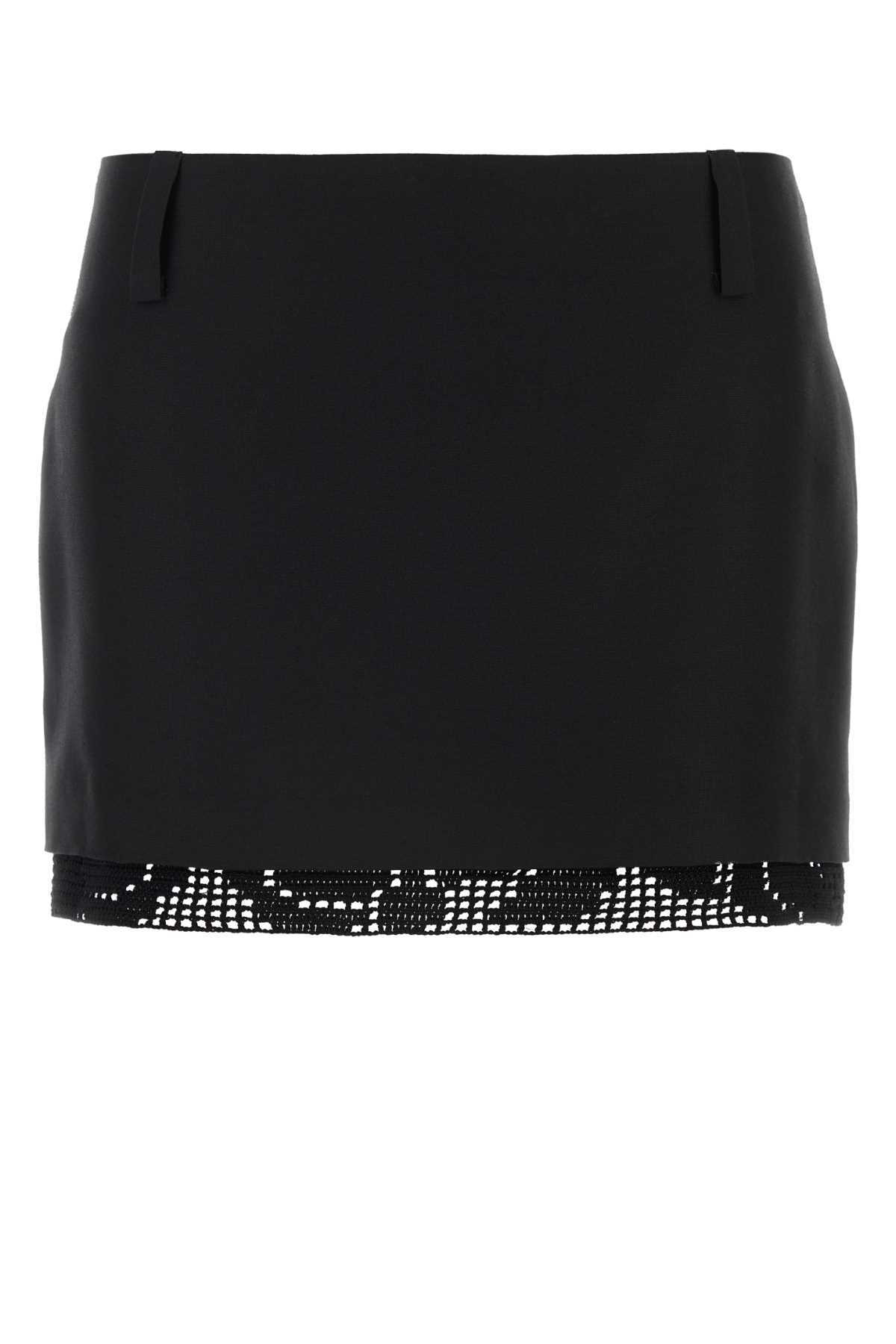 Magda Butrym Black Silk Mini Skirt