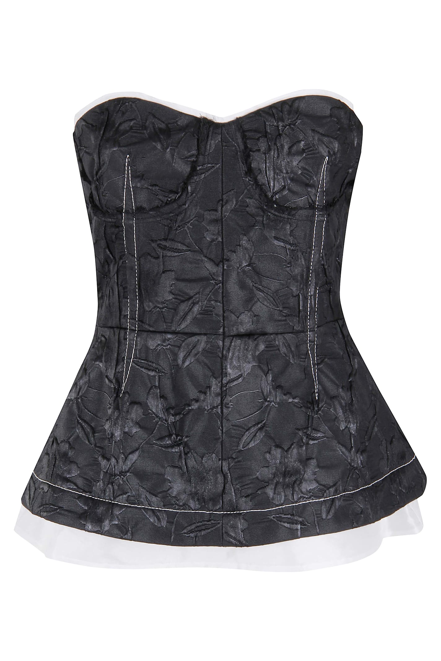 Simkhai Women's Zander Jacquard Bustier Top In Black In Black