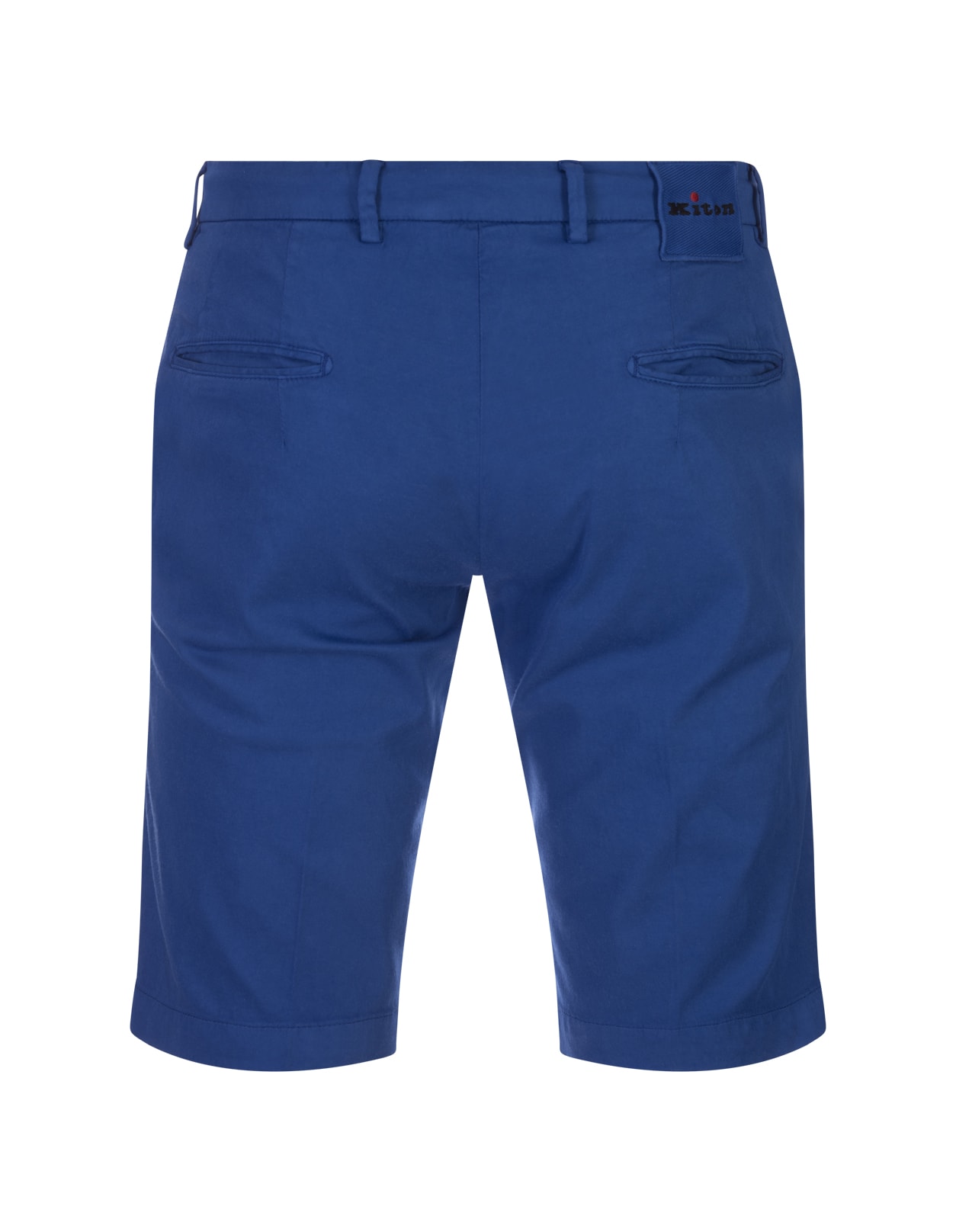 Shop Kiton Cobalt Blue Bermuda Shorts With Drawstring