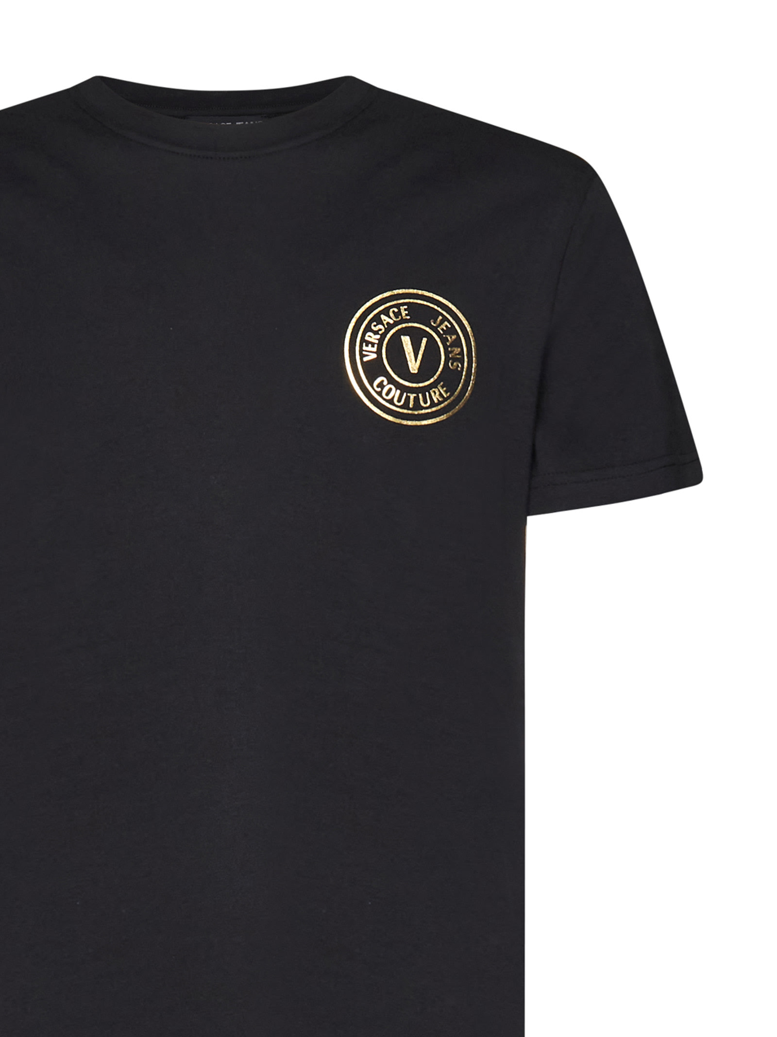 VERSACE JEANS COUTURE V EMBLEM SMALL TICK FOIL T-SHIRT