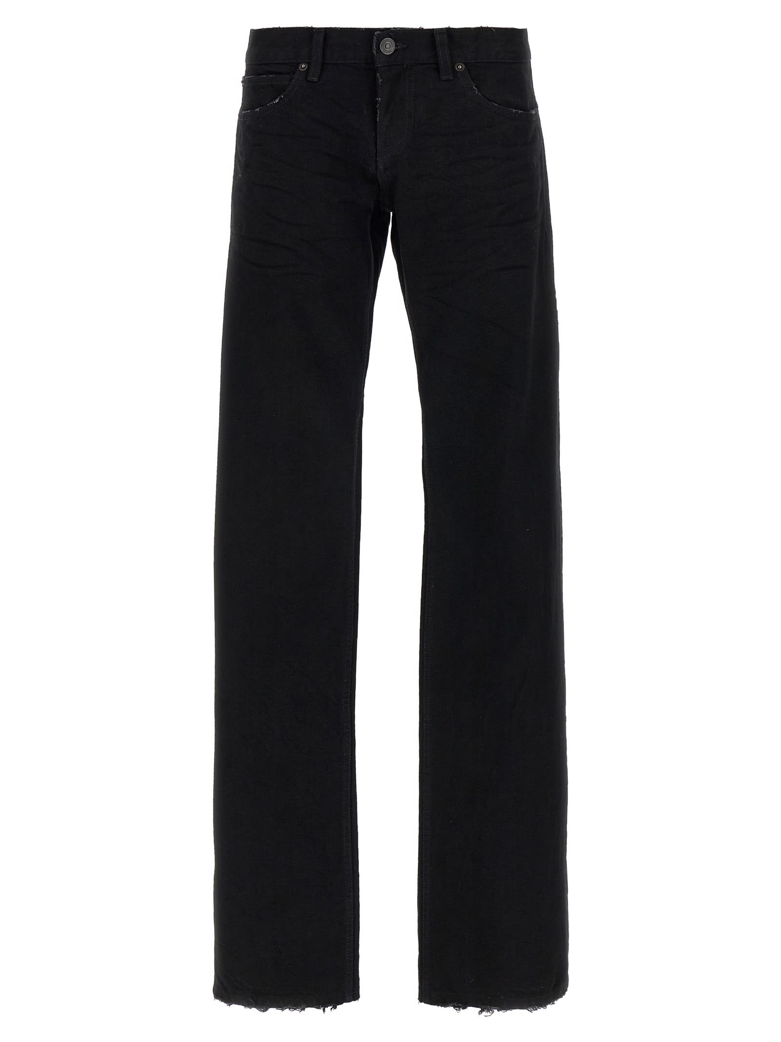 Balenciaga Fitted Low Waist Pants In Black