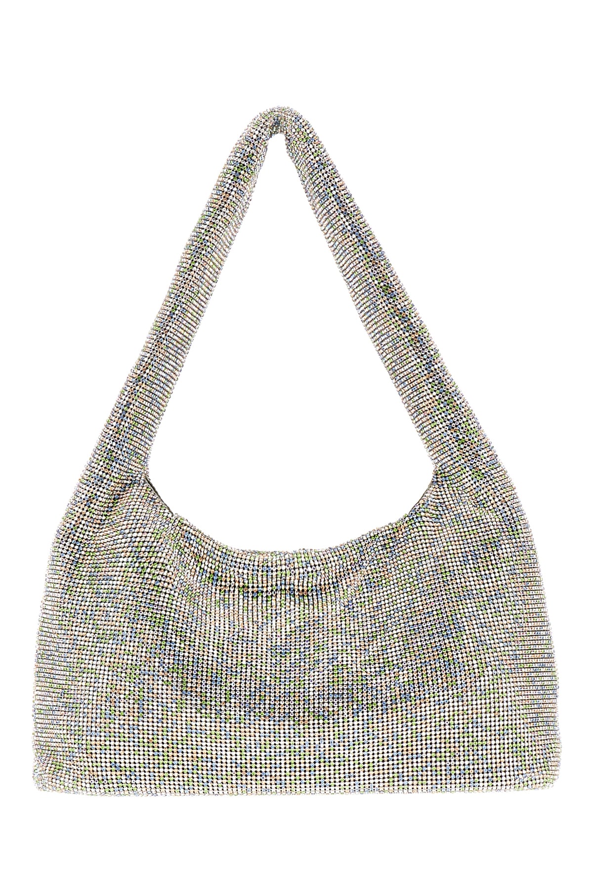 Shop Kara Embellished Mesh Armpit Shoulder Bag In Pixelmelange