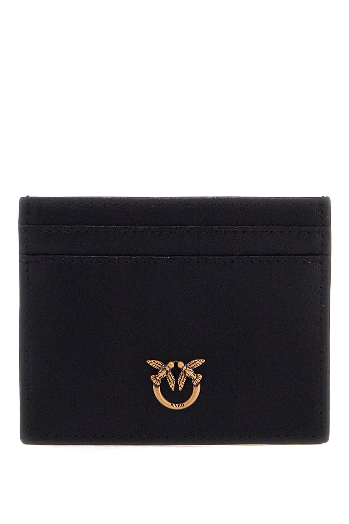 Shop Pinko Love Birds Card Holder In Nero-antique Gold (black)