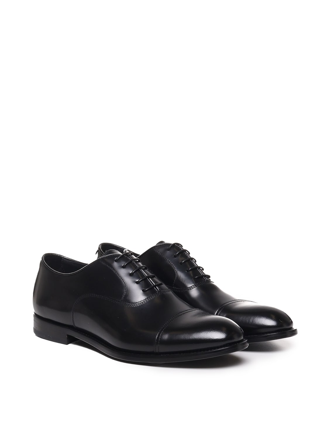 Shop Doucal's Leather Lace-up In Nero+f.do Nero