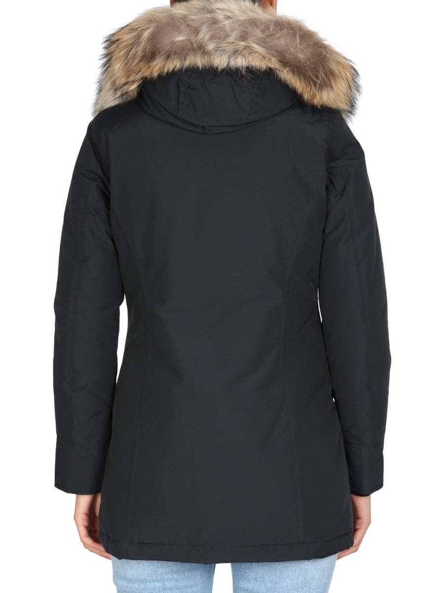 Shop Woolrich Artic Racoon Parka In Blue