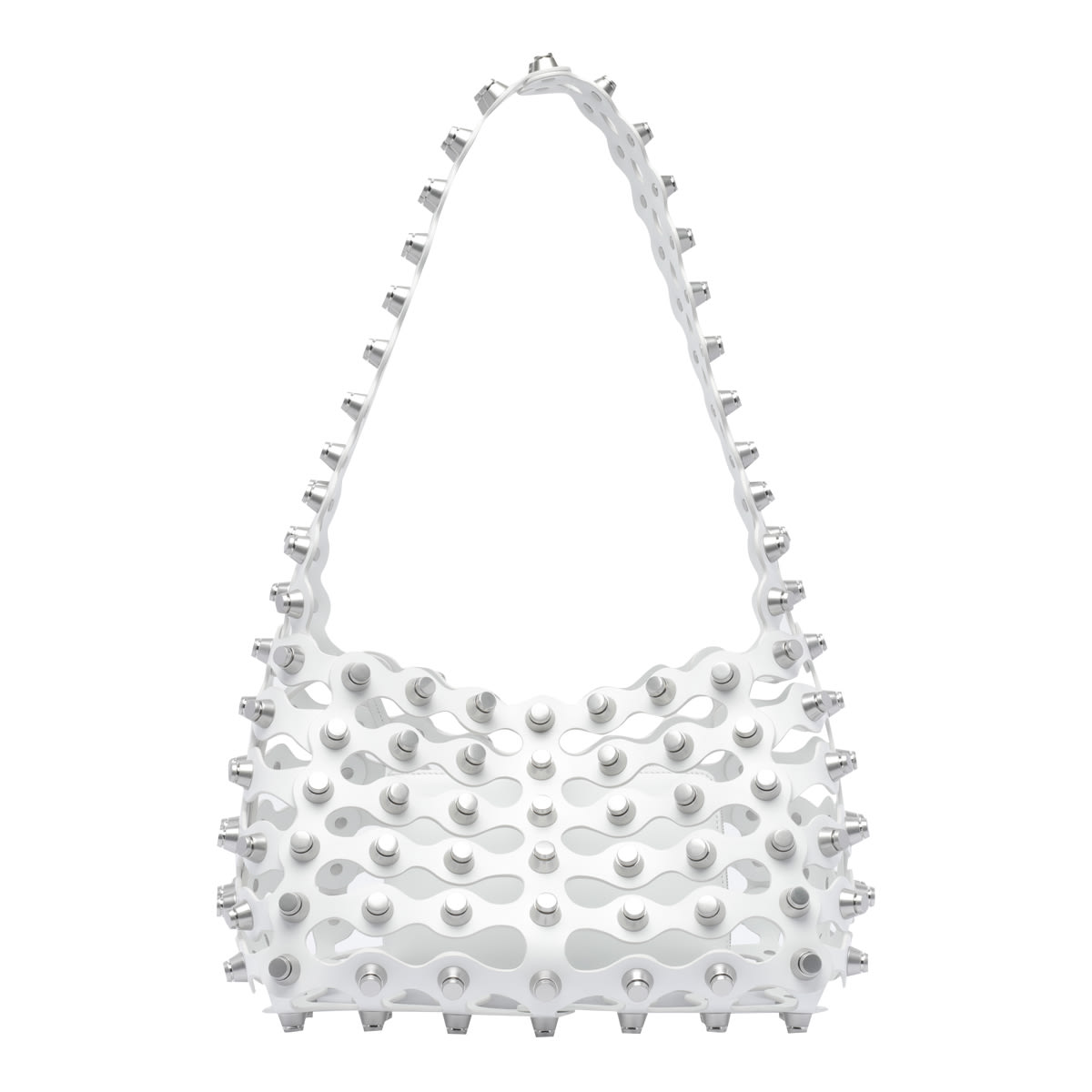 Alexander Wang Studded Shoulder Bag Open Top In White