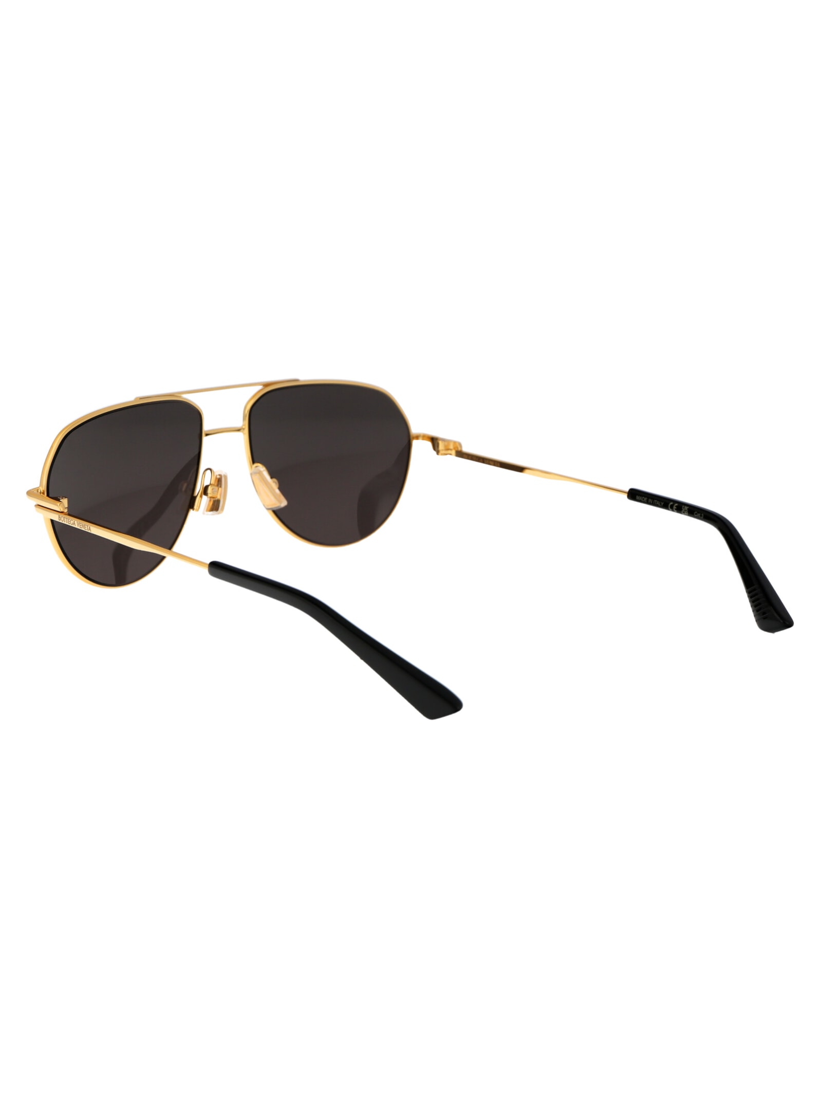 Shop Bottega Veneta Bv1302s Sunglasses In 001 Gold Gold Grey