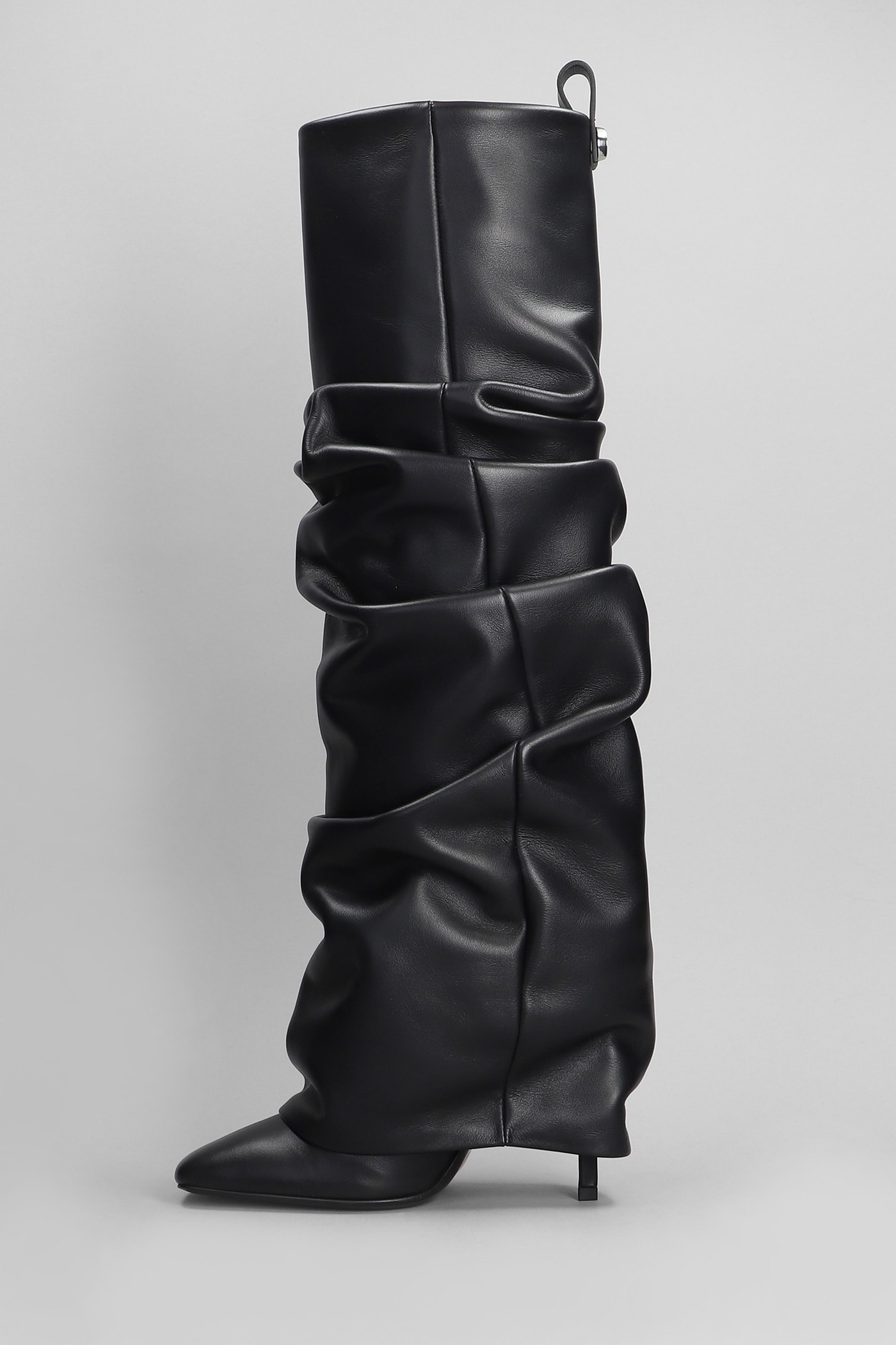 Shop Attico Rea High Heels Boots In Black Leather