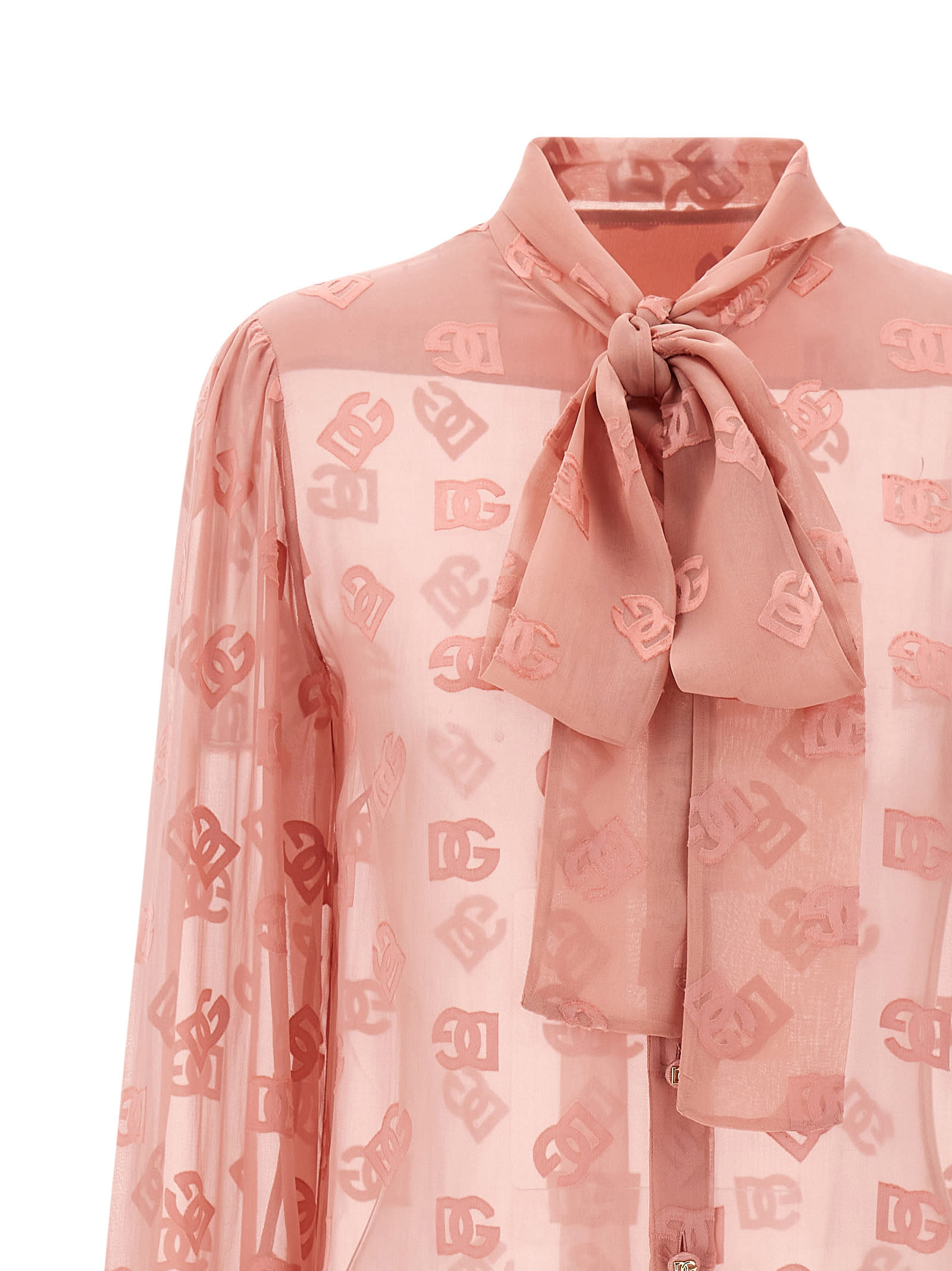 Dolce & Gabbana Pink Front Button Shirt In Rosa Polvere