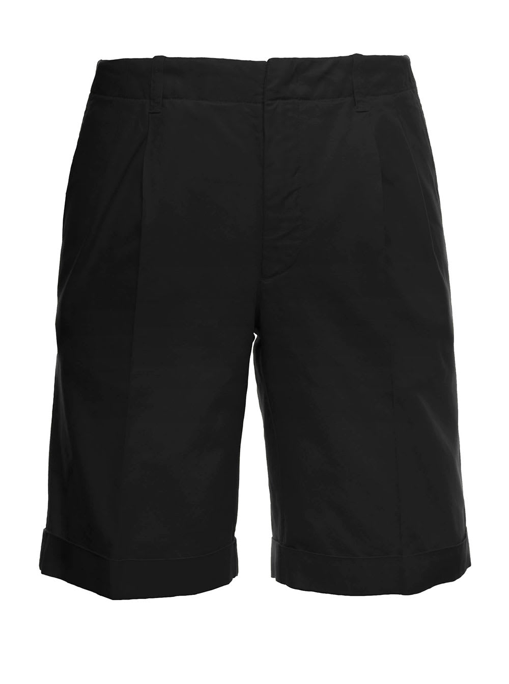 Z Zegna Black Cotton Blend Bermuda Shorts
