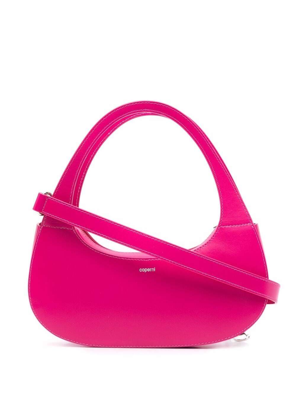 Coperni Swipe Pink Leather Handbag With Logo